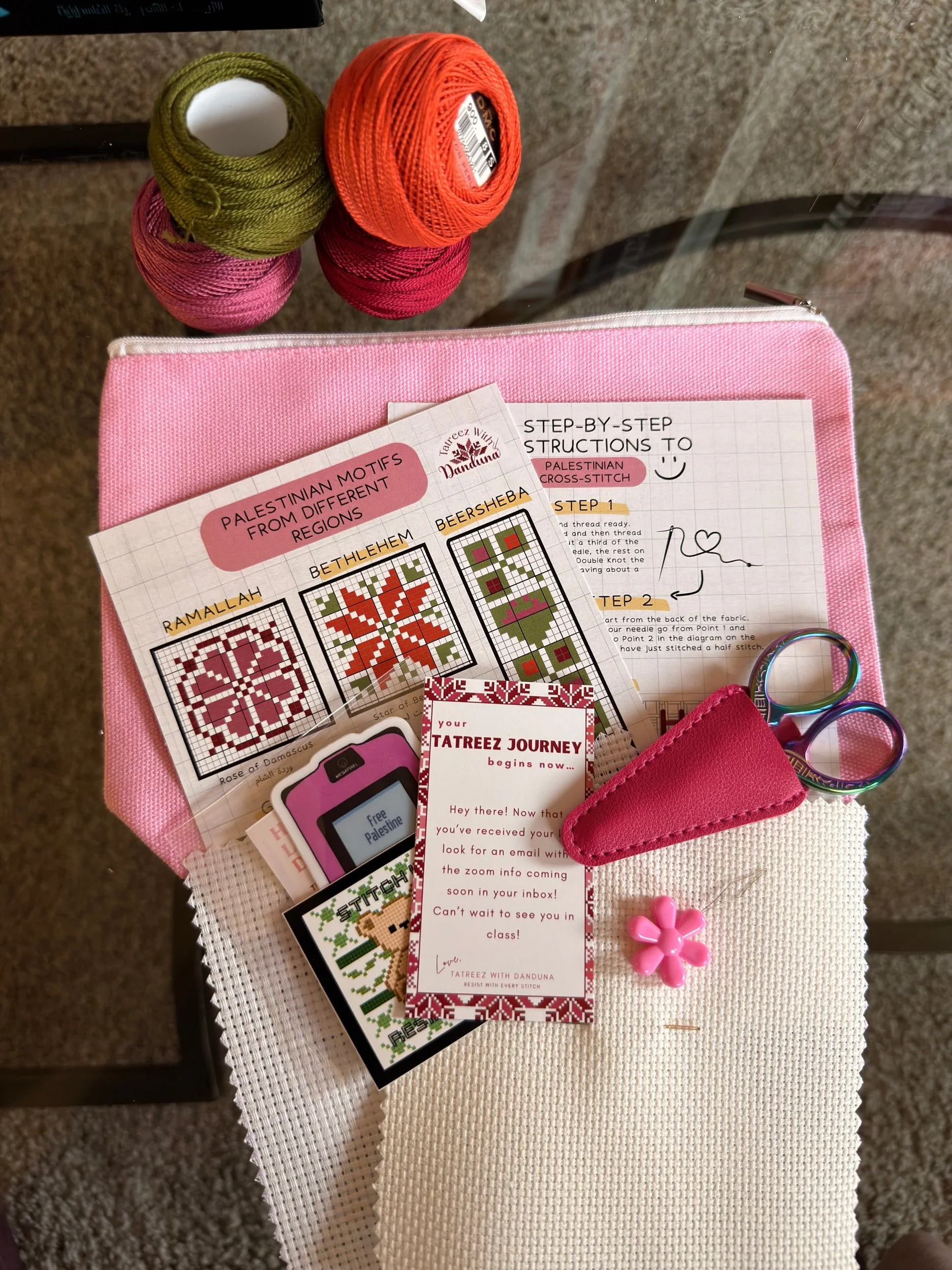 Tatreez Online, Live Class + Material Kit