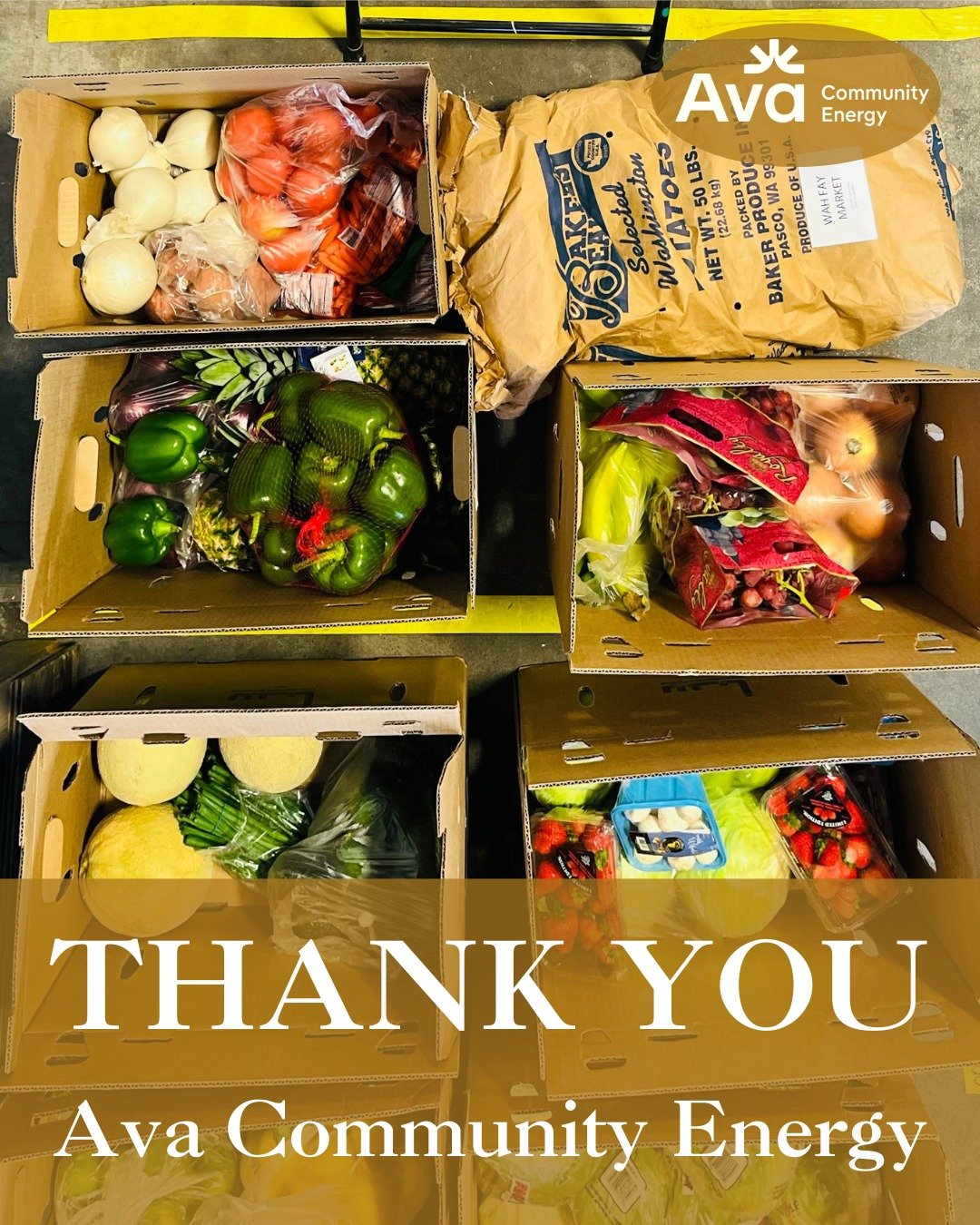 Thank you to @PoweredWithAva for providing funding that allows us to provide fresh, nutritious produce to East and West Oakland households, helping make healthy food more accessible in our community. 

Ava is the not-for-profit electricity generation