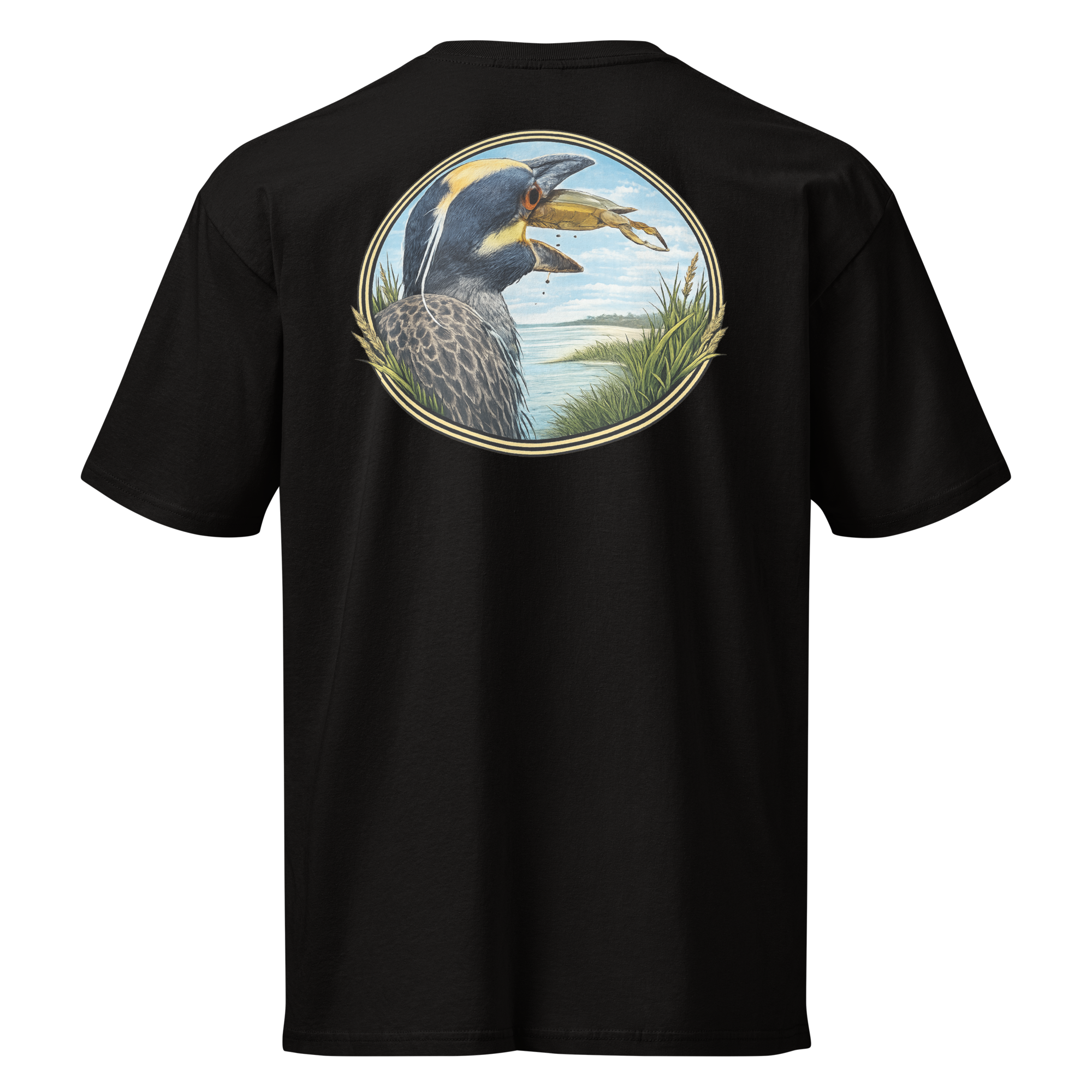 W.E. Birding – Marsh Hunter Heron Graphic Tee