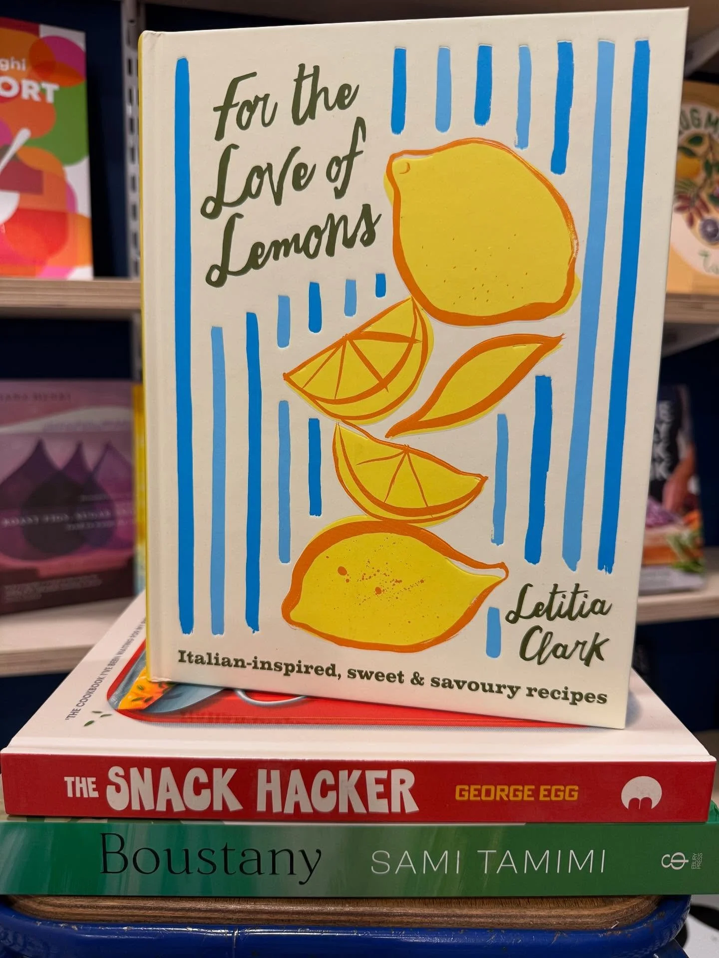 Some new titles to the shelves 📚 
@letitia_ann_clark ‘For the Love of Lemons’ covers savoury and sweet recipes using this beautiful and versatile citrus
@georgeegg ‘The Snack Hacker’ will be familiar to those who know Georg
