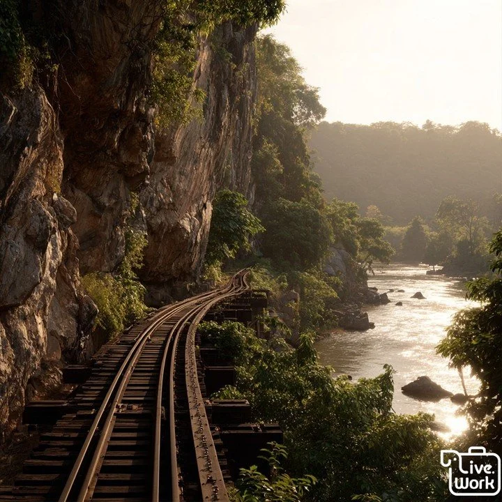 A gentle Kanchanaburi weekend is all about river views, slow mornings, and time to reflect. Sip coffee by the River Kwai, then visit the War Cemetery and Railway Centre with the space they deserve. In the afternoon, ride the Death Railway for those u