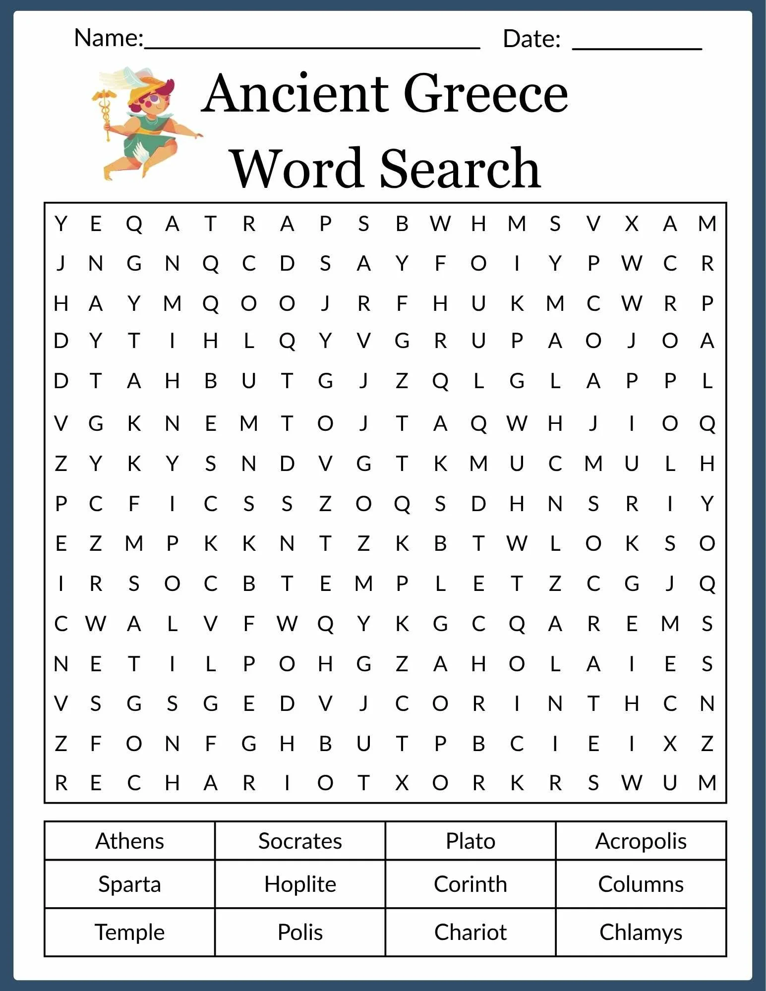 Ancient Greece Word Search