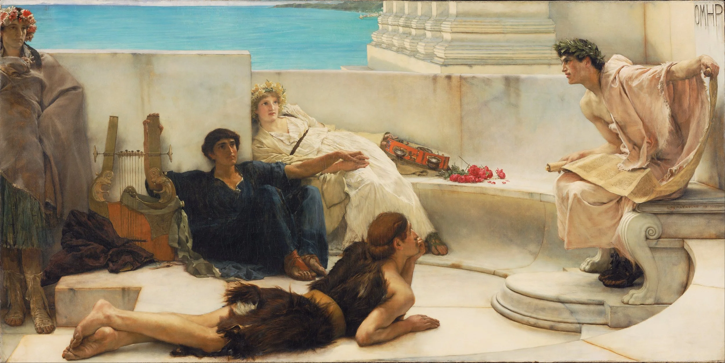 Painting of A Reading From Homer by Sir Lawrence Alma-Tadema in 1885
