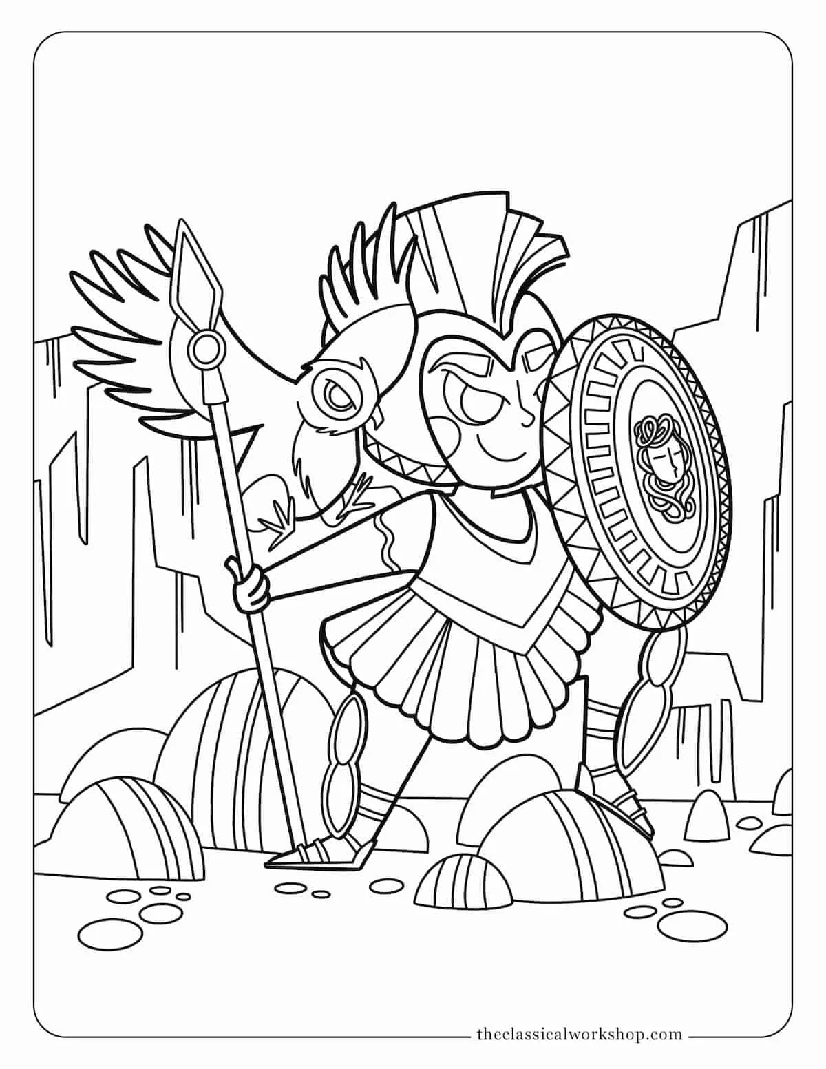 Greek Mythology Coloring Page: Athena