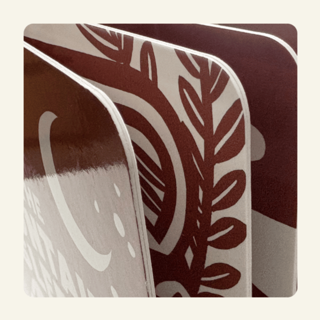 Board book for newborn detail shot showing high-contrast illustrations and durable pages.