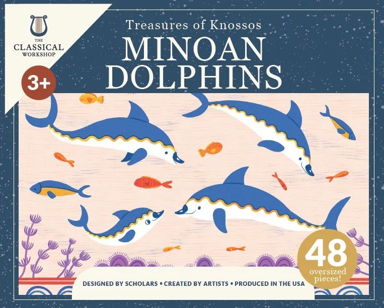 Children's 48-Piece Floor Puzzle; Minoan Dolphins