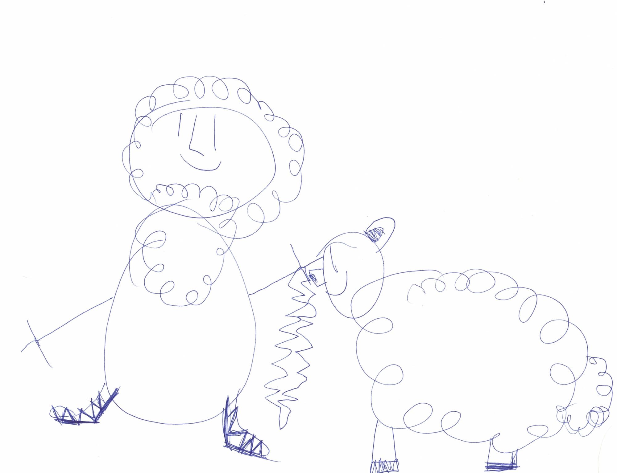 Zeus and his favorite sheep, by Ada C.!