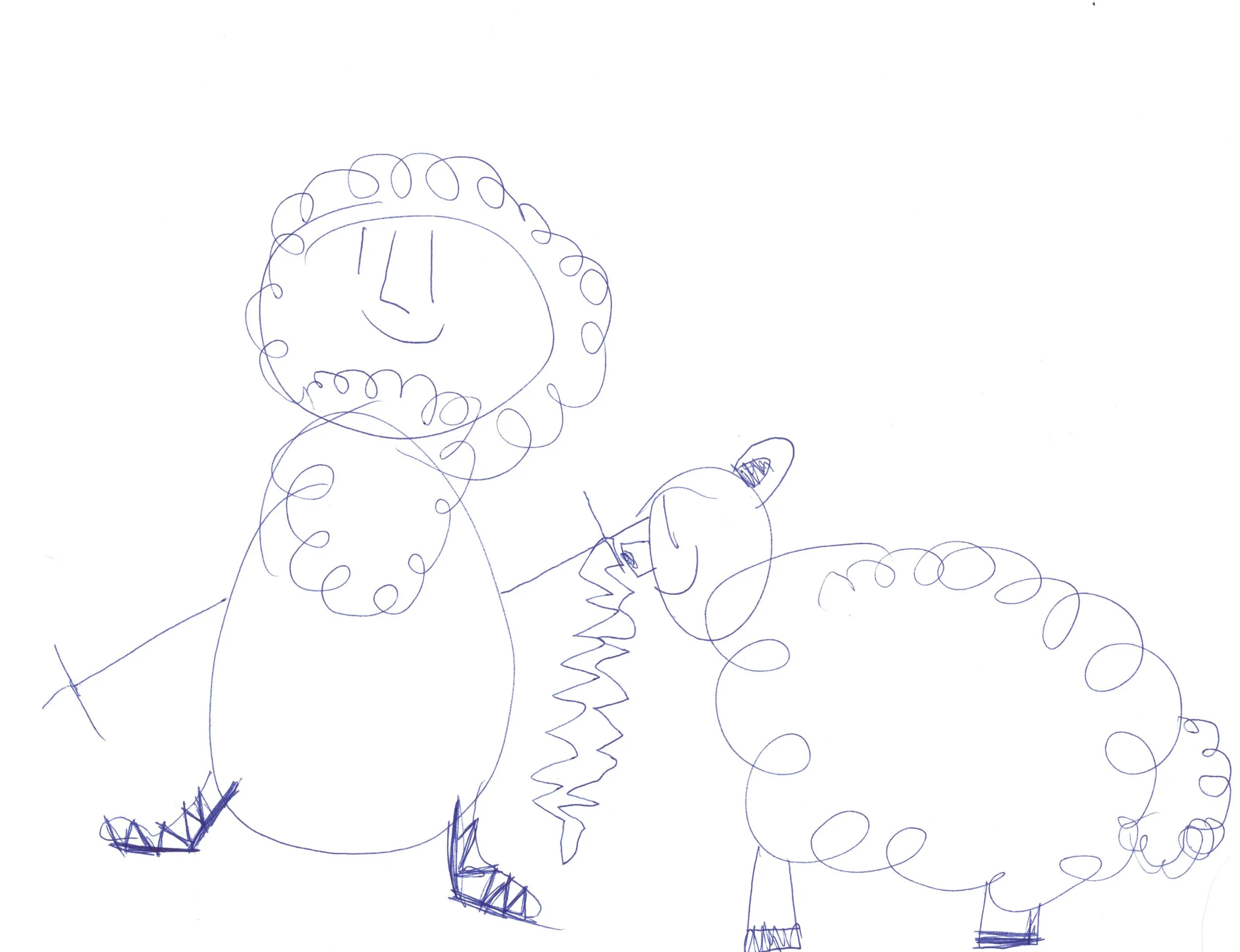 Zeus and his favorite sheep, by Ada C.!