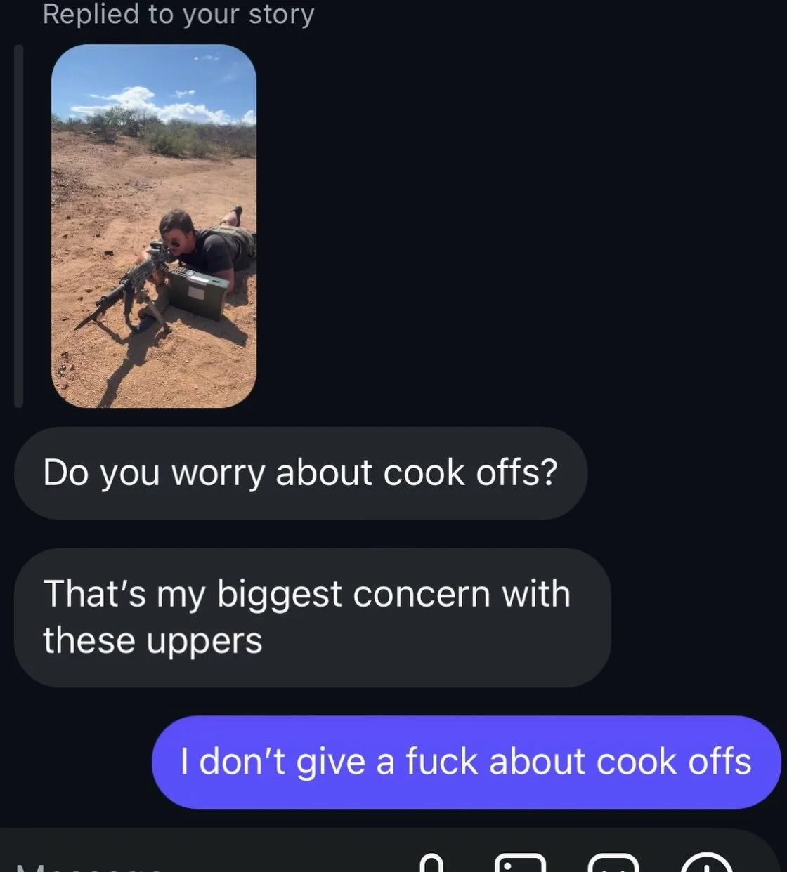 Guys who worry about cook offs also worry about their steak being too juicy, their lobster too buttery.