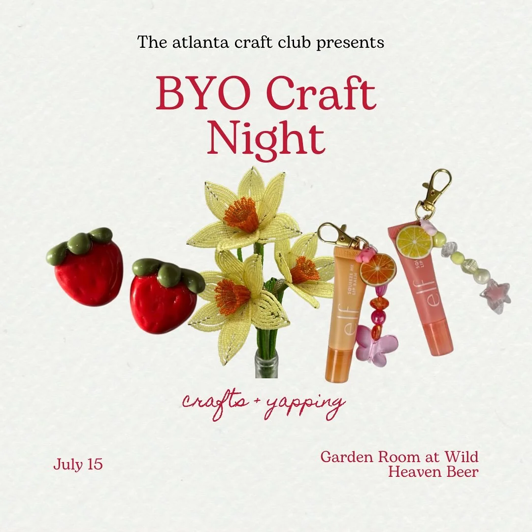 July&rsquo;s events kickoff next week! Hope to see you at one. ❤️

July 15 - BYO Craft Night [Free] 🍓

July 17 - Trinket Tins 🎨

July 24 - Junk Journal Club 📔

July 31 - Beaded Potted Plants 🪴 (Sold Out)