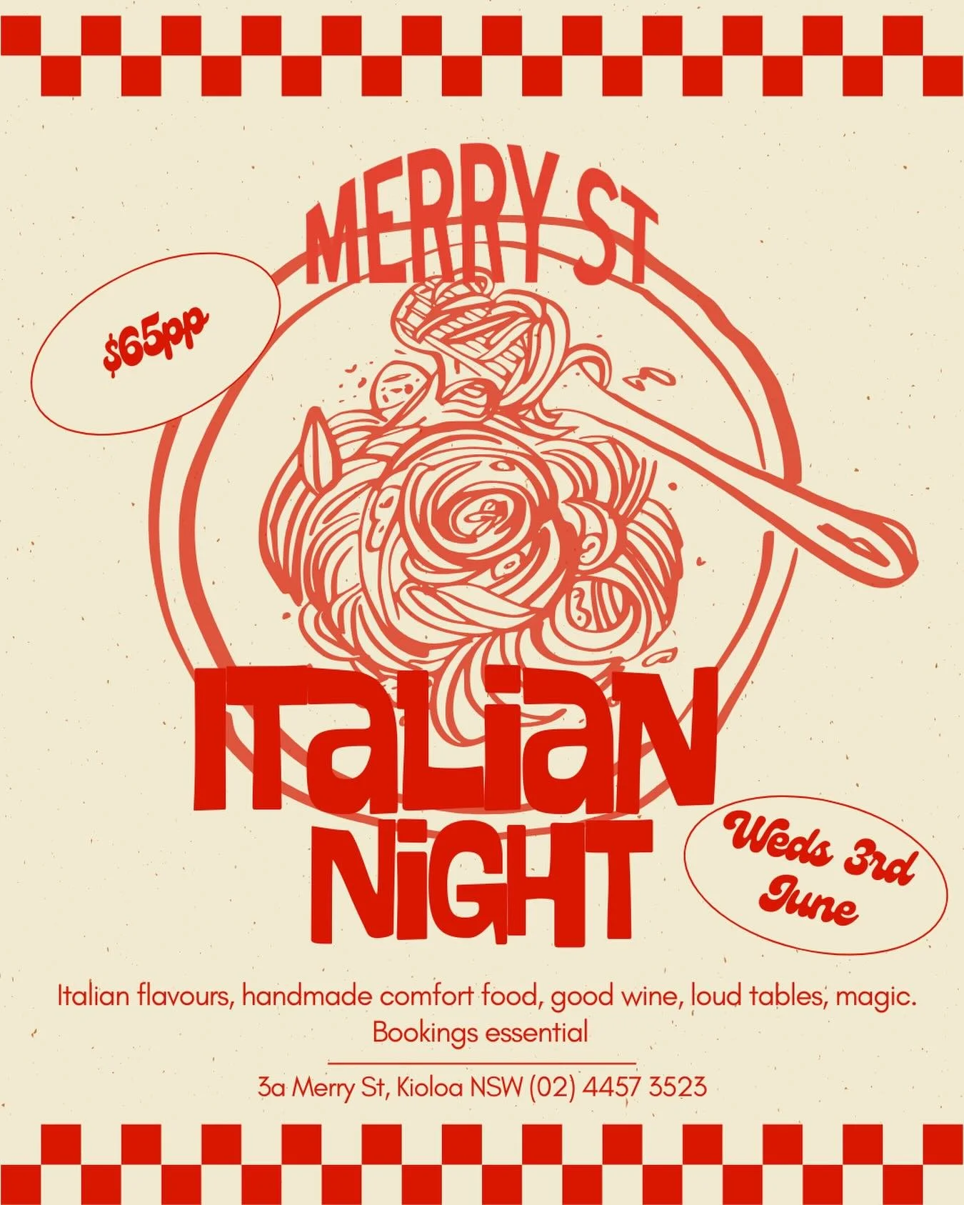 Our first Merry Night of winter is all things Italian 🇮🇹🍷

Cosy, candlelit and carb-loaded. A set menu feast inspired by tradition, coastal winter warmth, and Luke&rsquo;s Italian roots coming through in full force.

Get your crew together and sec