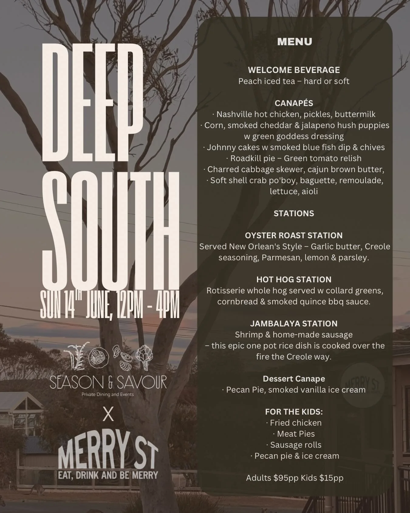 If you&rsquo;ve been thinking about coming along&hellip;

This is your sign.

This Sunday we&rsquo;re heading to the Deep South with oyster roasts, whole hog, jambalaya cooked over fire, Nashville hot chicken, pecan pie and a whole lot more.

Add liv