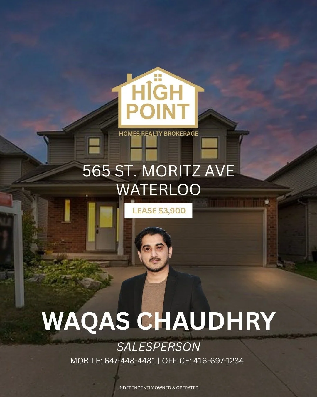 ✨ Just Listed &ndash; Stunning 3+1 Bedroom Detached Home with Private Backyard Oasis in Clair Hills! ✨
 📍 565 St. Moritz Ave, Waterloo | 💰 For Lease: $3,900/Month
 🛏 3+1 Bedrooms | 🛁 4 Bathrooms

Welcome to this beautifully maintained 2-storey de
