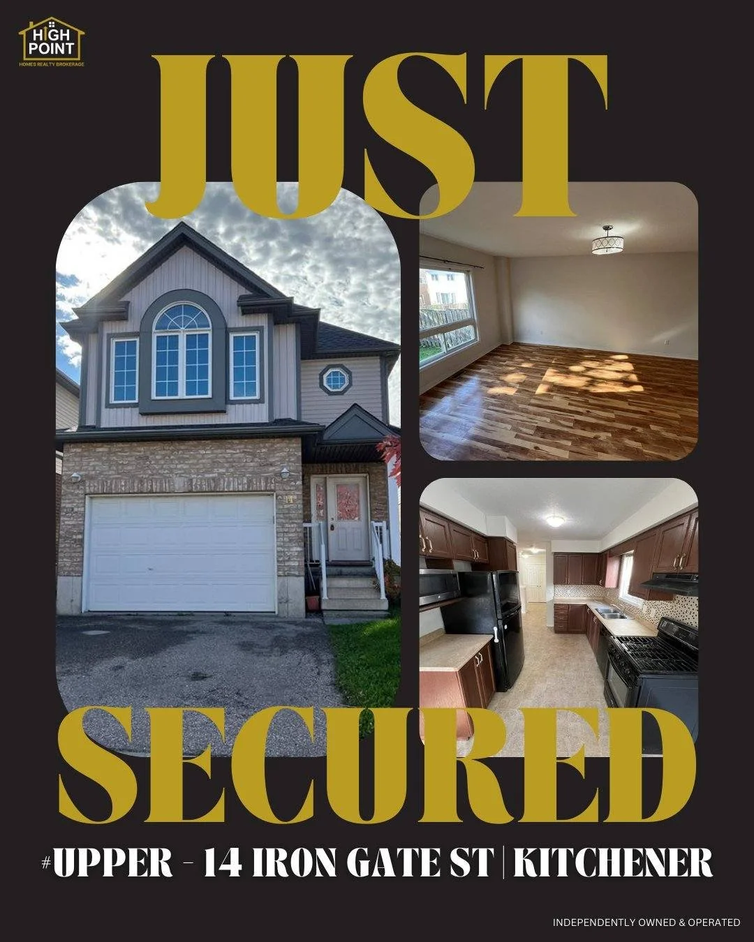 🏡 Just Secured in Kitchener!
 Congrats to Hassan Shahid on securing a lease at 14 Iron Gate Street, Unit #Upper, Kitchener! 🎉

This beautiful upper-unit detached home features 4 spacious bedrooms, 2.5 bathrooms, a bright living and dining area, and