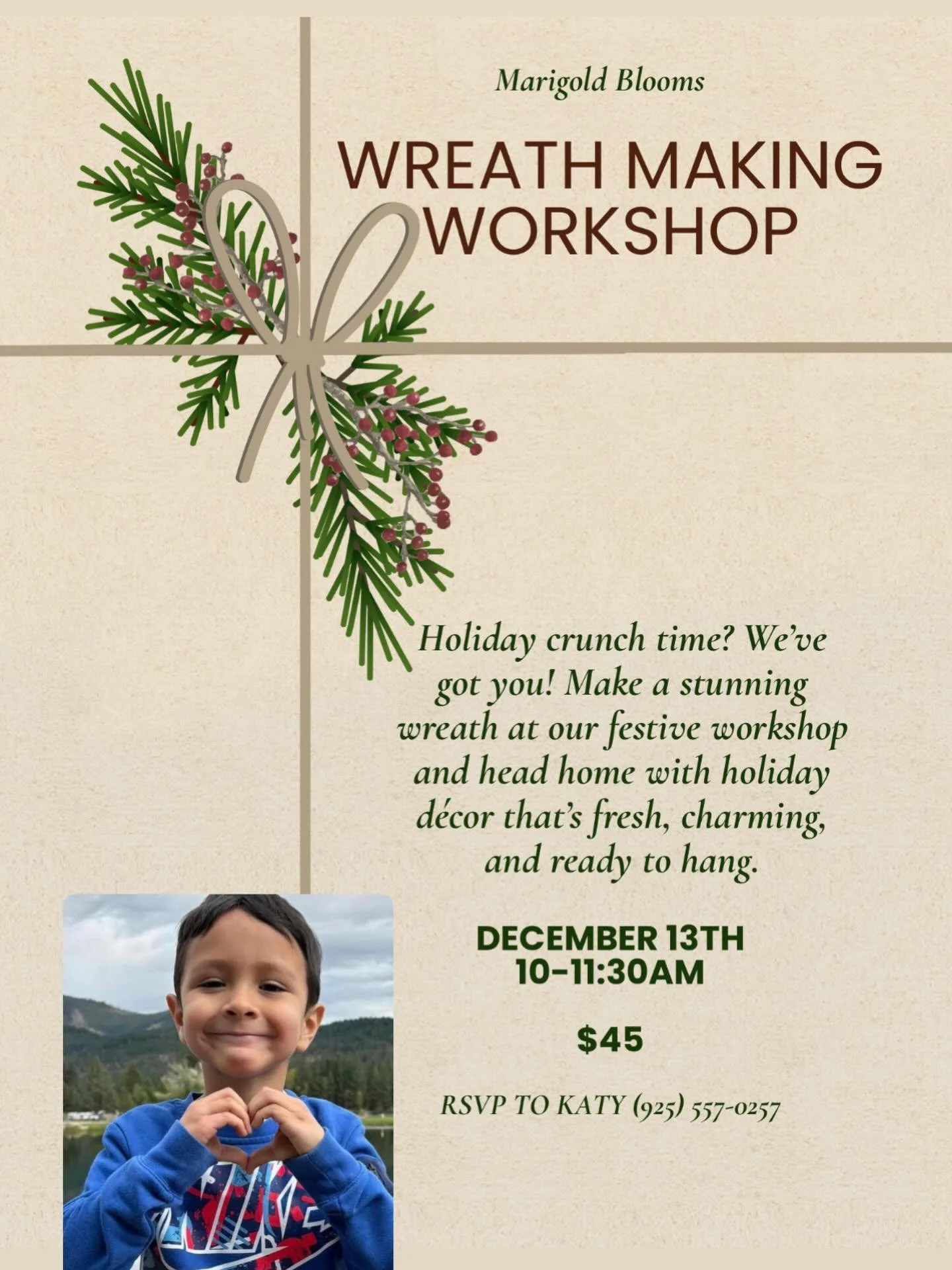 Our last wreath-making workshop was an absolute blast, and we&rsquo;re so excited to host another! 💐✨
This time, your participation means even more. One of our community&rsquo;s little heroes was recently diagnosed with leukemia, and a portion of ev
