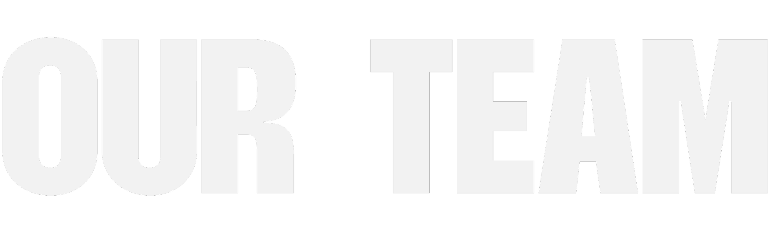Bold white text on black background that reads 'OUR TEAM'