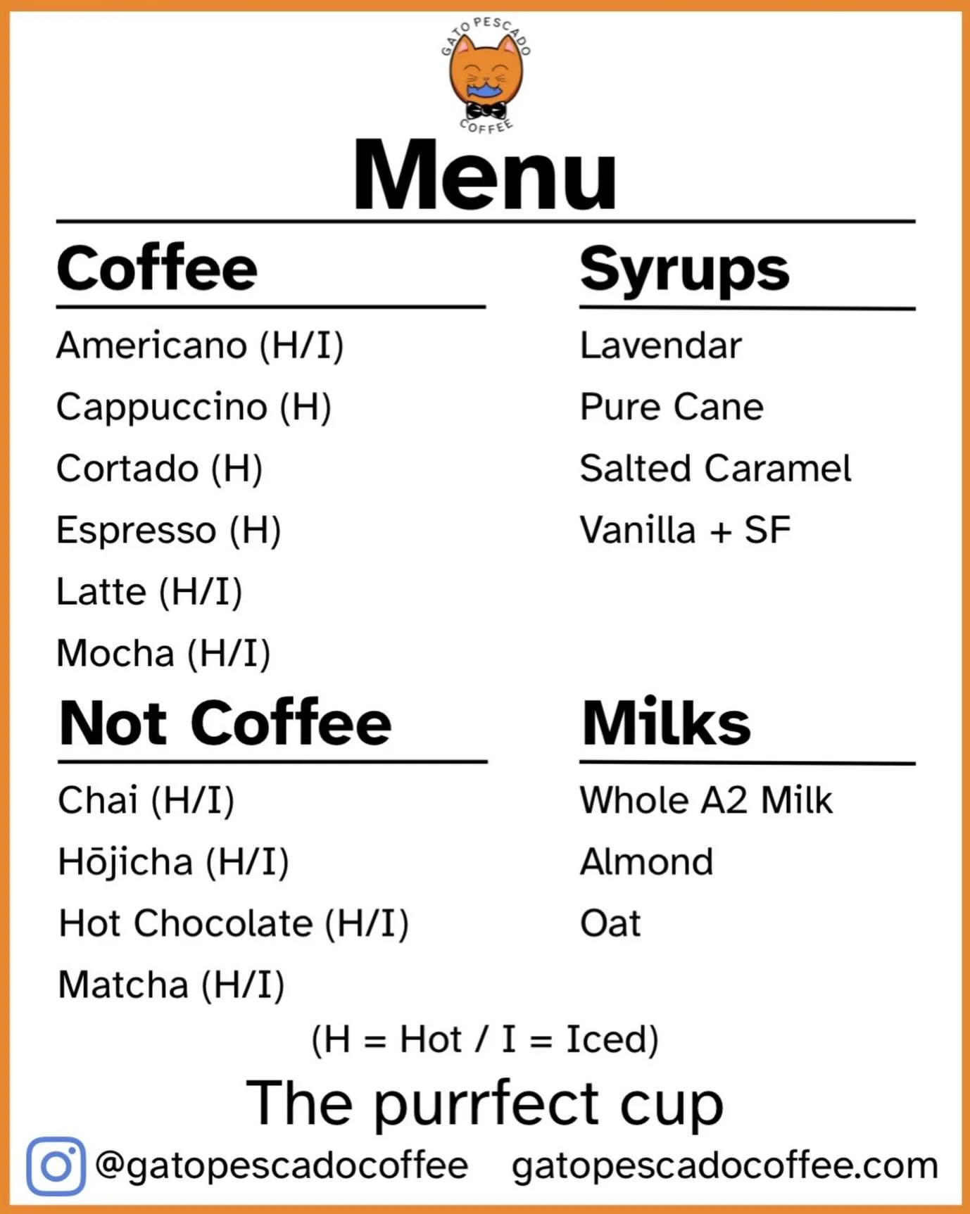 For those that have been asking and for those that are just curious, here&rsquo;s our full menu. We&rsquo;ve got beans from @valor.coffee and we&rsquo;ve finally got matcha and hojicha in from @mizubateaco. Can&rsquo;t wait for y&rsquo;all to try the