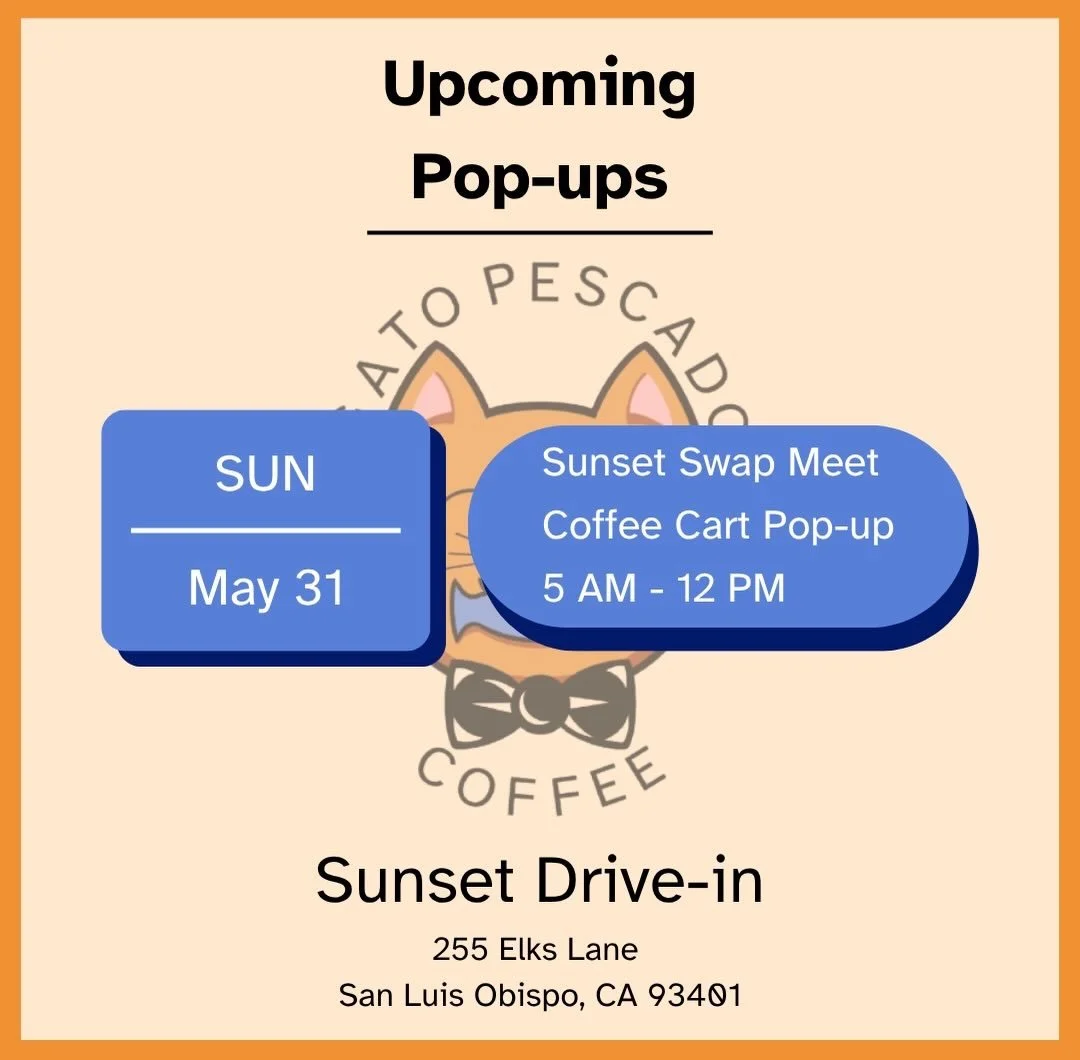 Easy way to end the month, popping up at our first spot. See y&rsquo;all this Sunday @sunsetdriveinslo - The Gato Pescado Team 🐱