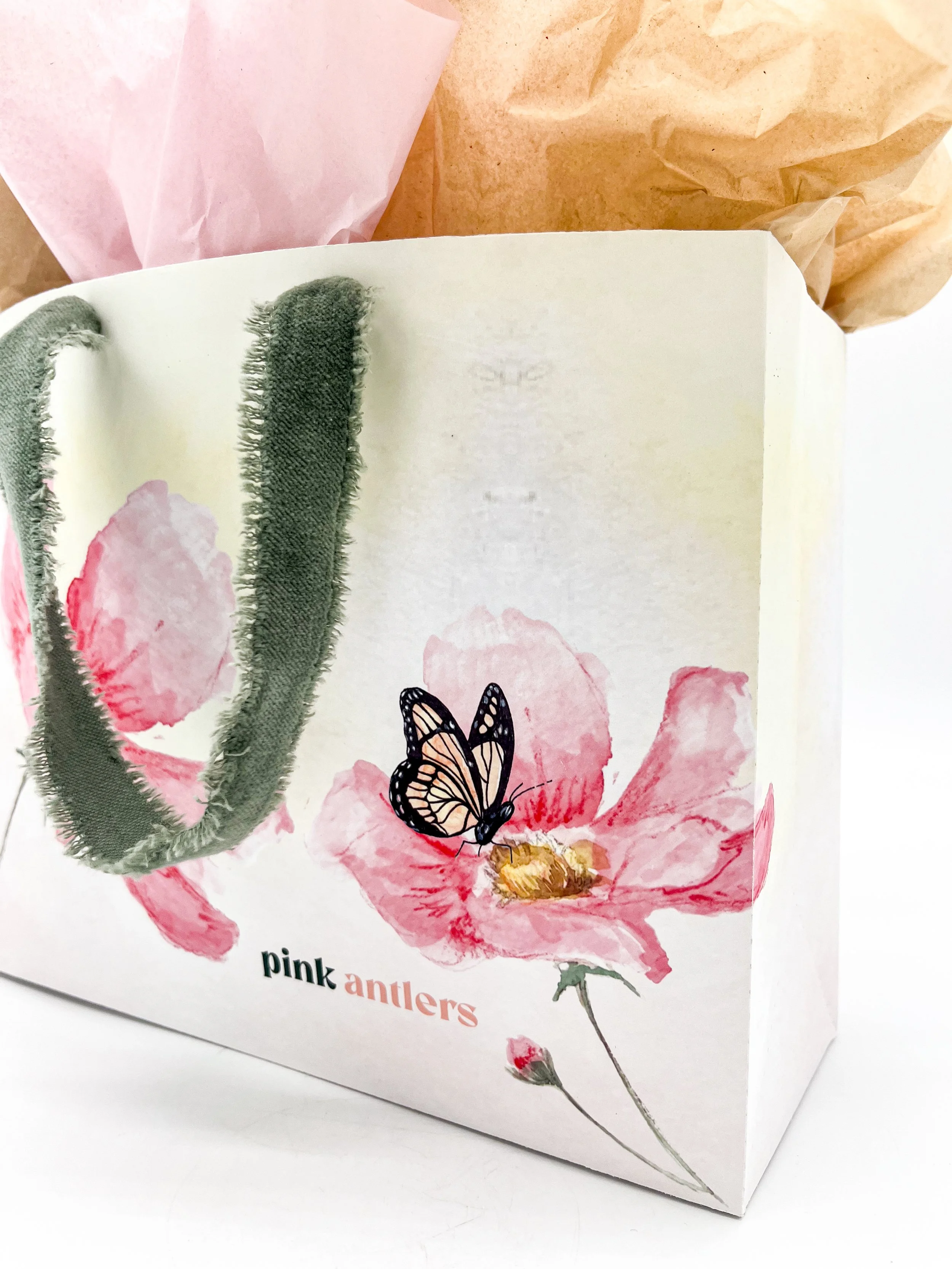 Pink Antlers Gift Bag