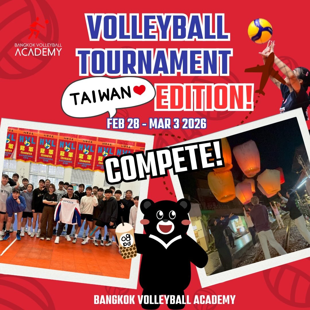 🏐 BVA Competition Exposure Tour &ndash; Taipei 2026 🇹🇼

As part of BVA&rsquo;s competition pathway, selected athletes will travel to Taipei to gain international match experience through structured scrimmages and tournament play.

Players will com