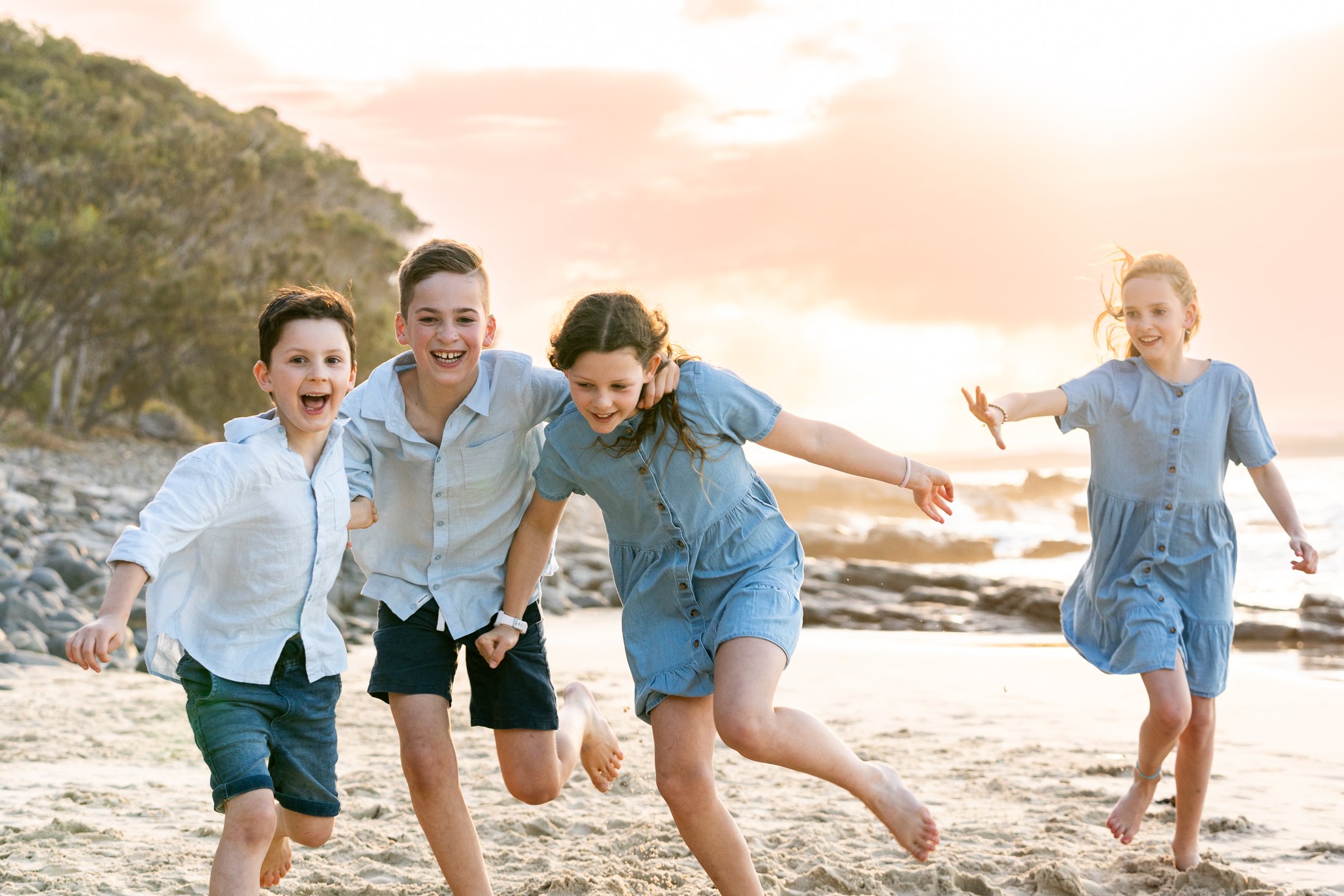 Family photos on the beach in Noosa Queensland