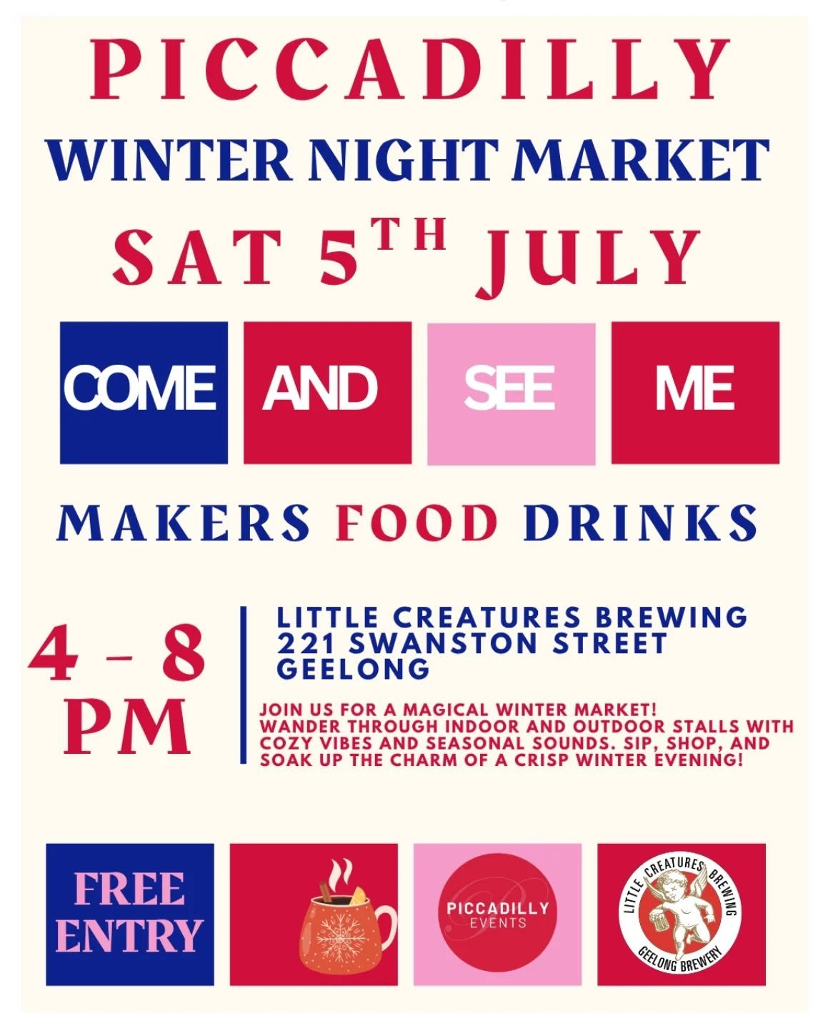 Come see me at this unique Twilight Indoor/Outdoor Market, where atmosphere, community, and quality shopping come together against the iconic backdrop of Little Creatures Brewery.

The evening will include: 
🍻 A bar inside Furphy Hall for patrons to