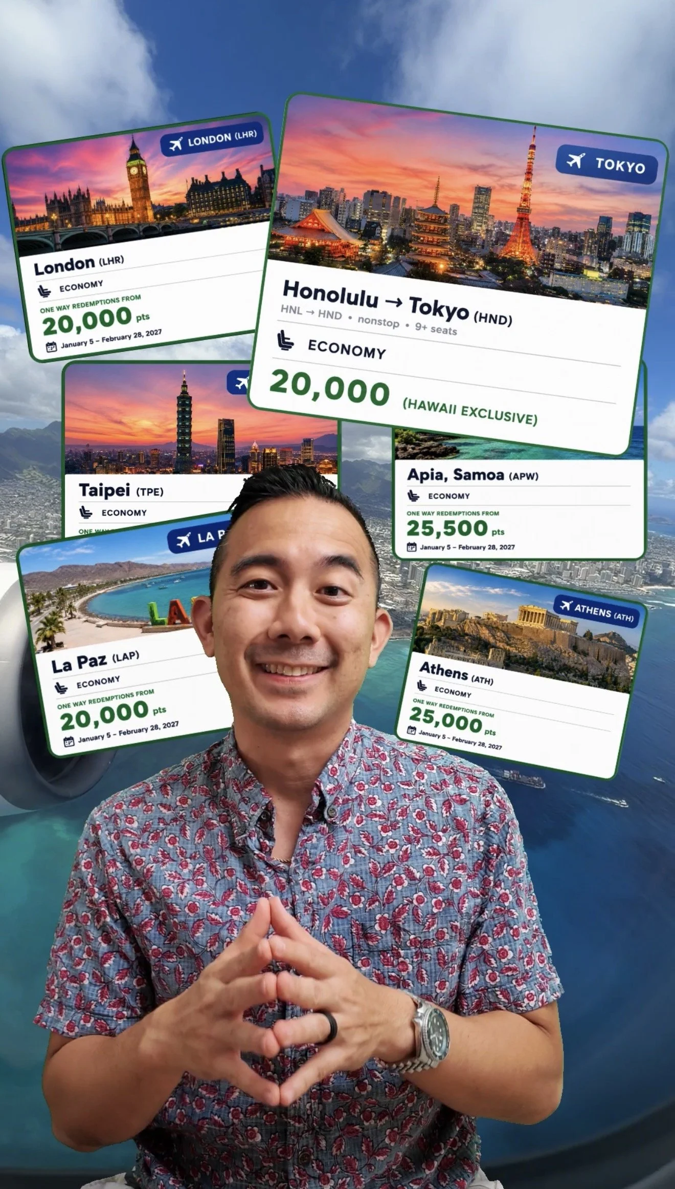 Atmos Rewards Global Getaways September 2026: Tokyo From Hawaiʻi for 20,000 Points &amp; More