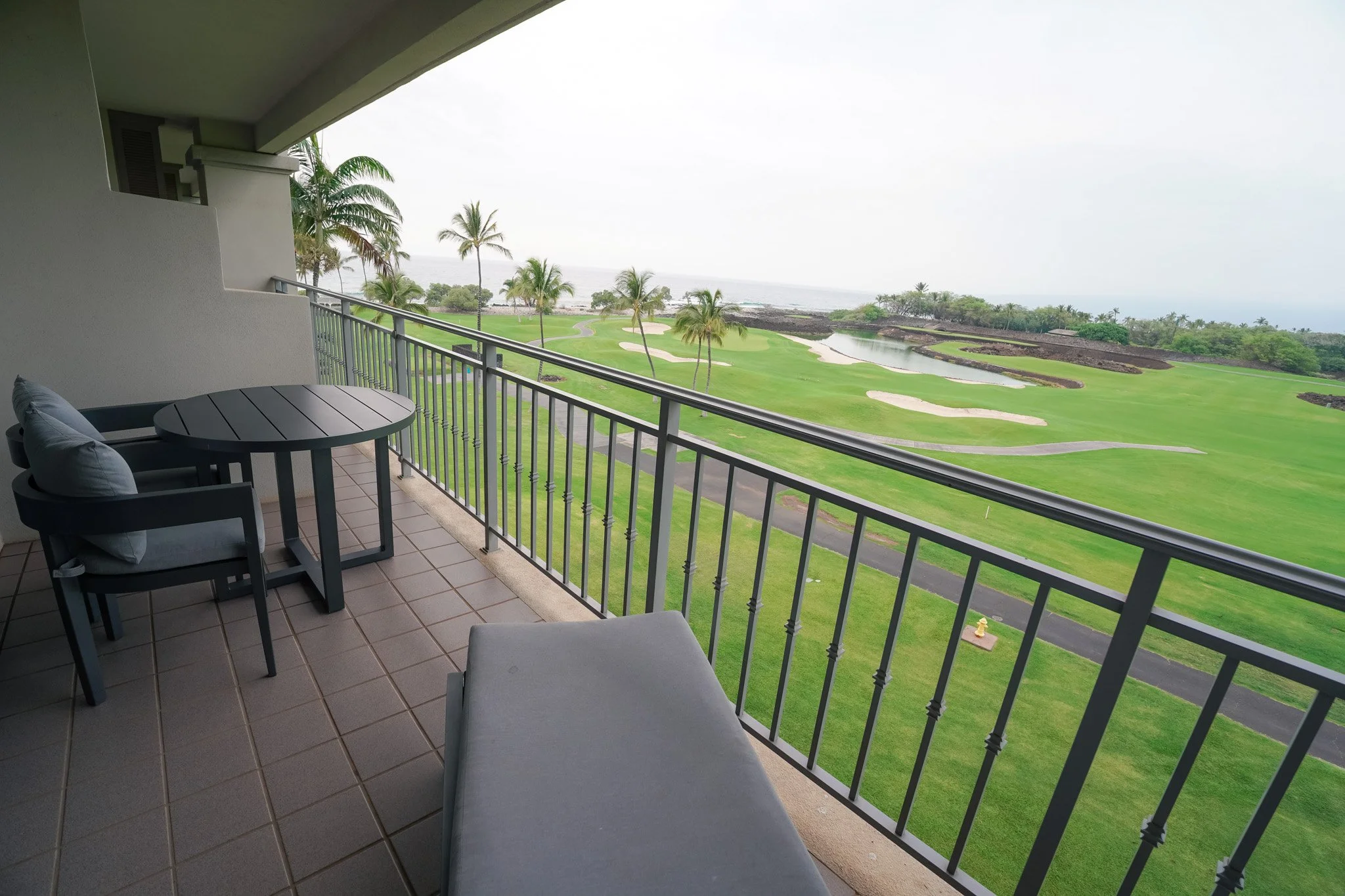 Suite private lanai overlooking the Kohala Coast golf course and ocean