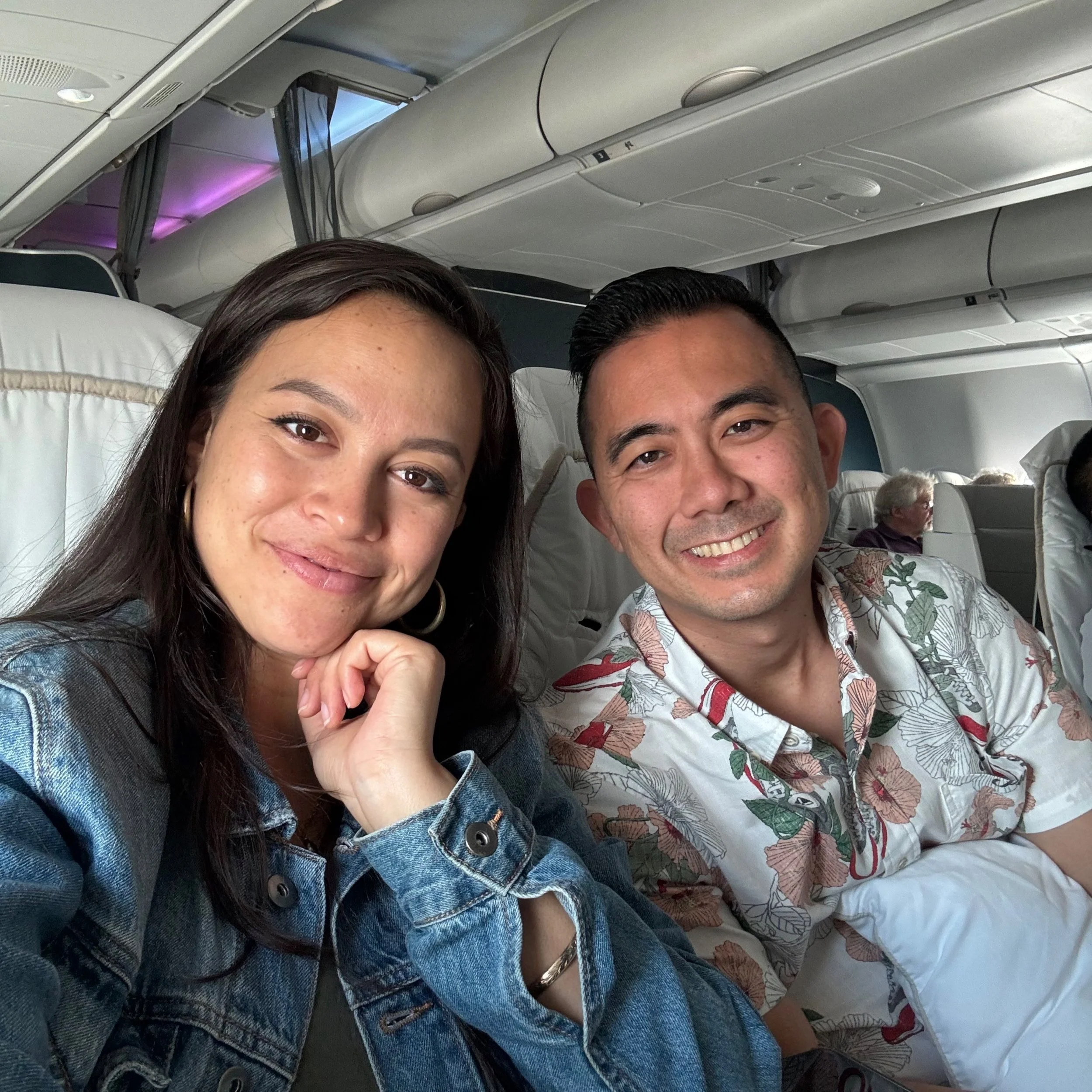 My Wife & I flying First class on Hawaiian to Japan