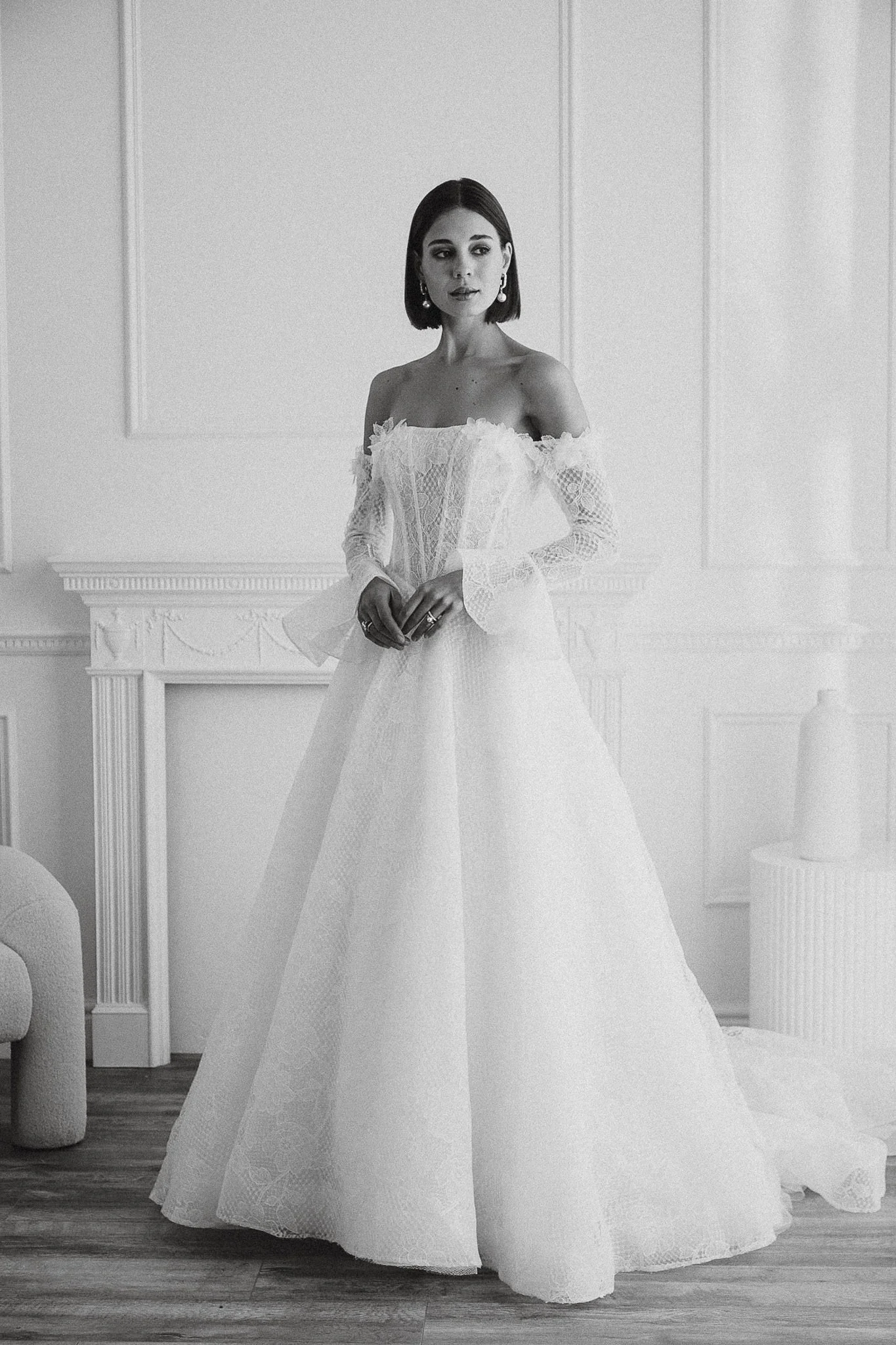 Alan Hannah MiaMia wedding dress with lace bodice, Formby bridal boutique