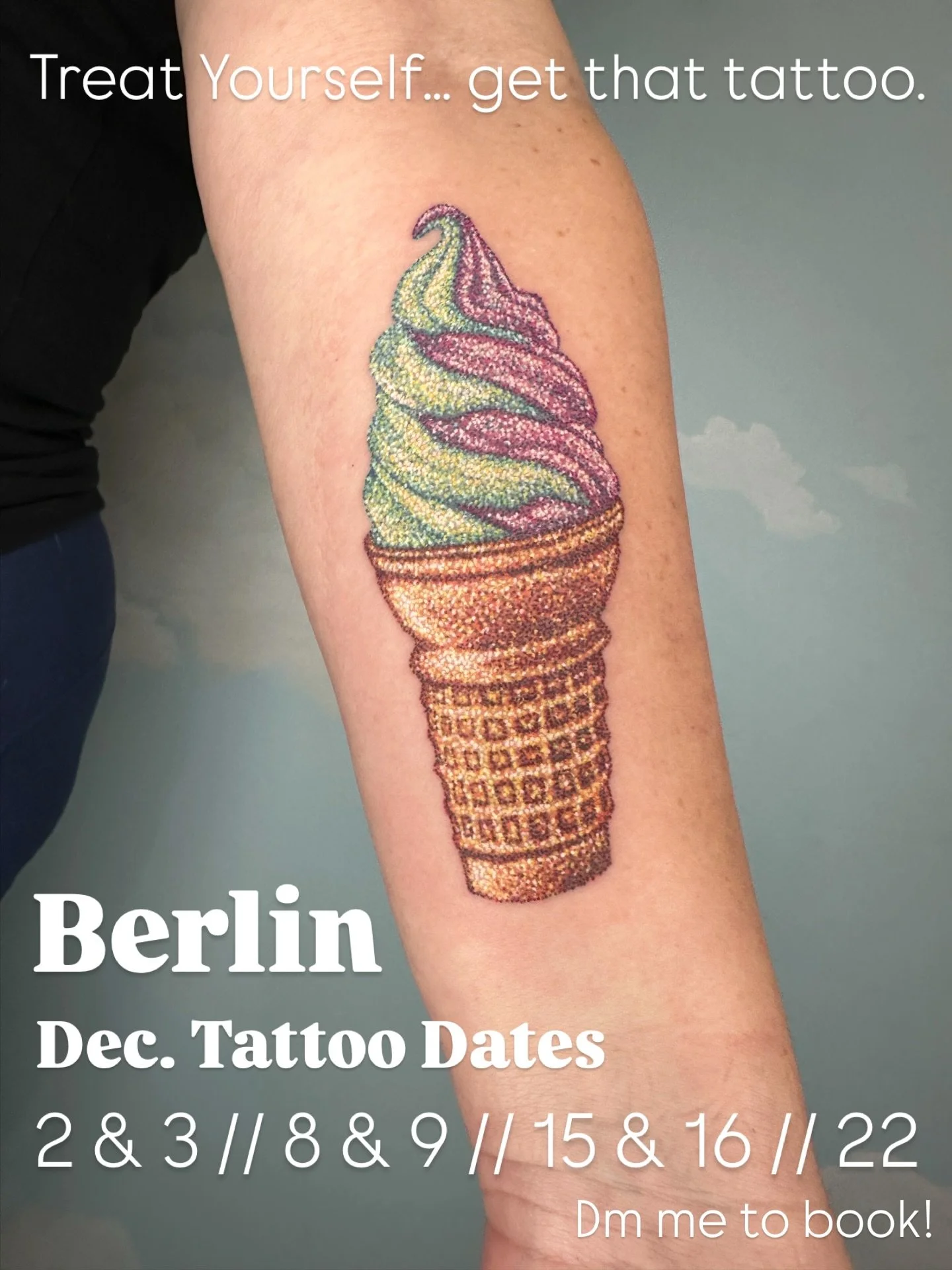 🎉 BERLIN books are open  for December @sweet_potato_tattoo 🍠🌈💕 Whether you want a custom Studio Ghibli inspired piece, one of my glittering flash, or a Mystery Tattoo, now&rsquo;s your chance to embrace your inner child 🧸🫶 Dm me your shiny idea