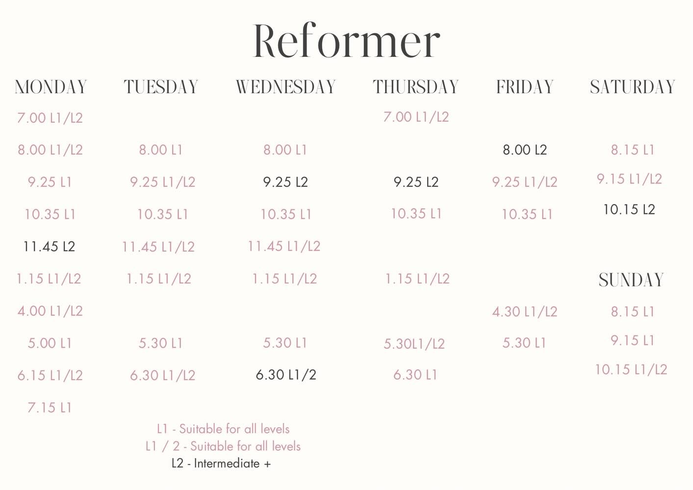 We&rsquo;ve had some changes round here so here&rsquo;s what you can expect and where to find us 🤍

We are loving all the tower love guys! We&rsquo;ve got some random spaces dotted around. 

This timetable becomes fully active by the end of June!! ?