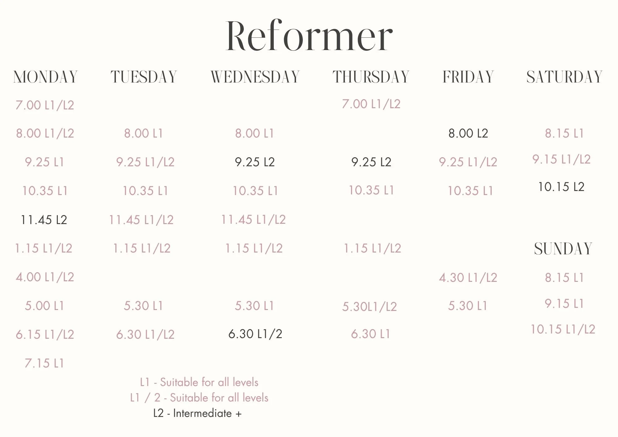 Reformer June Timetable.jpg