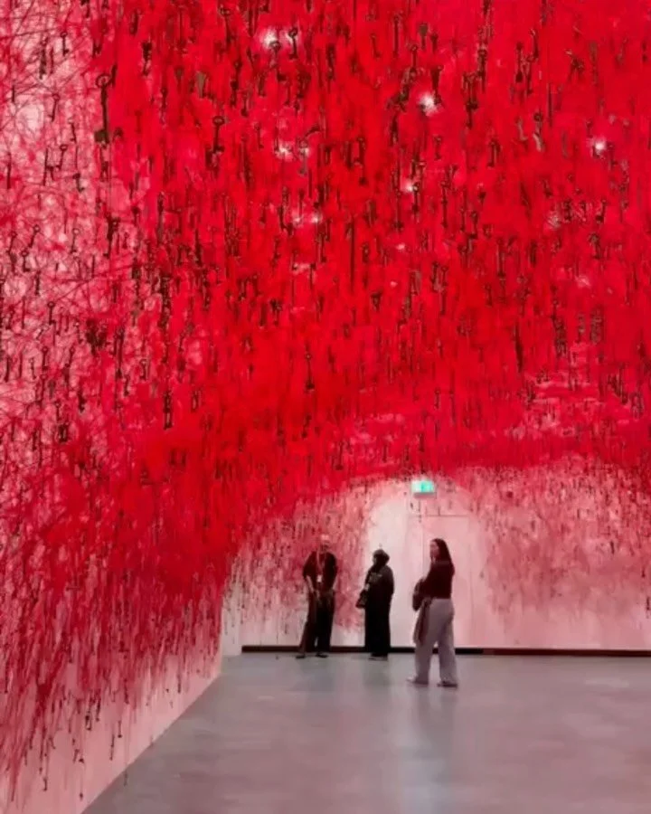 We went to see Chiharu Shiota: Threads of Life at the Hayward Gallery.

An incredible installation of tangled threads and everyday objects pulling you into themes of memory, connection and what we leave behind.

We took this exhibition as a reminder 