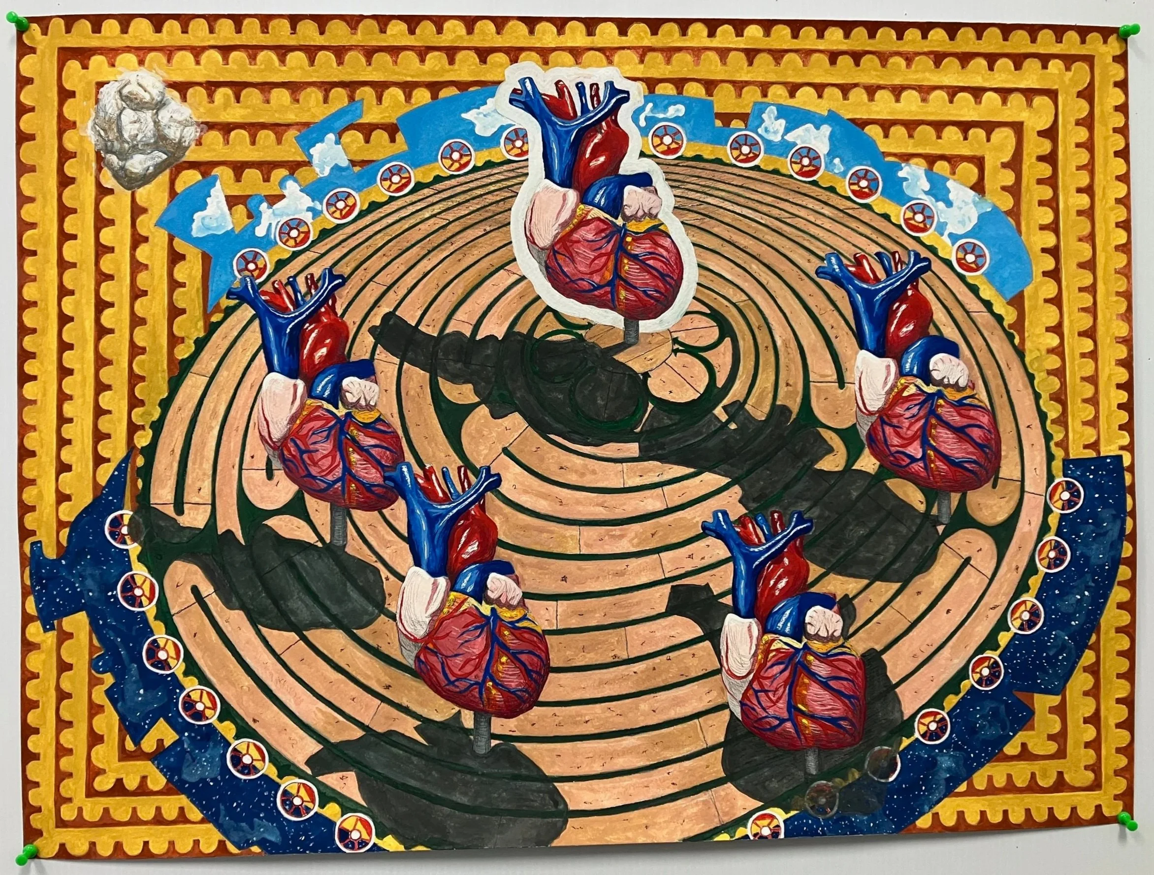 Gouache on paper "Homage to de Chirico"
2025 560mm (H) x 760mm (W)