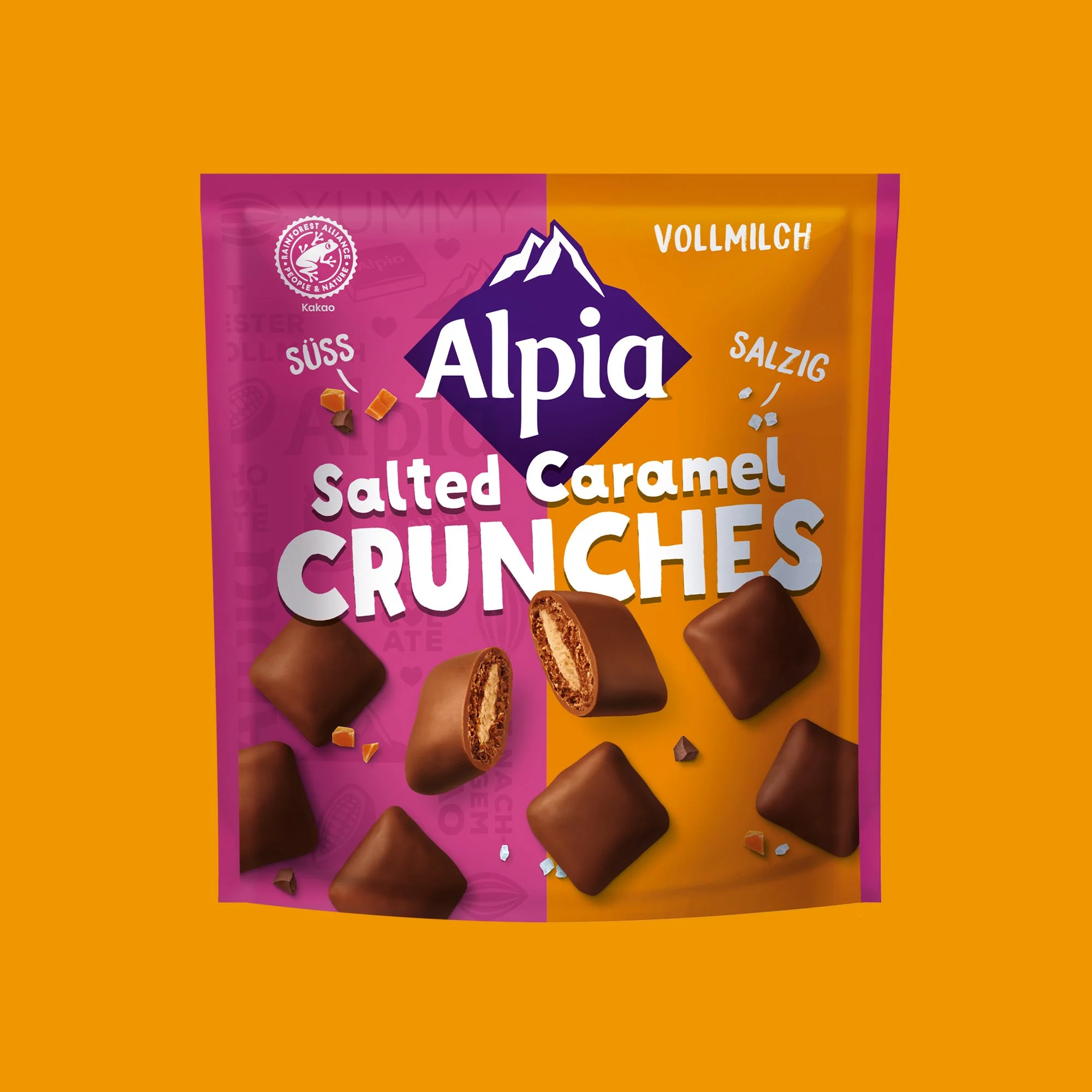 Alpia Salted Caramel Crunches – süß-salzige Schokoladen-Crunches mit intensivem Karamellgeschmack