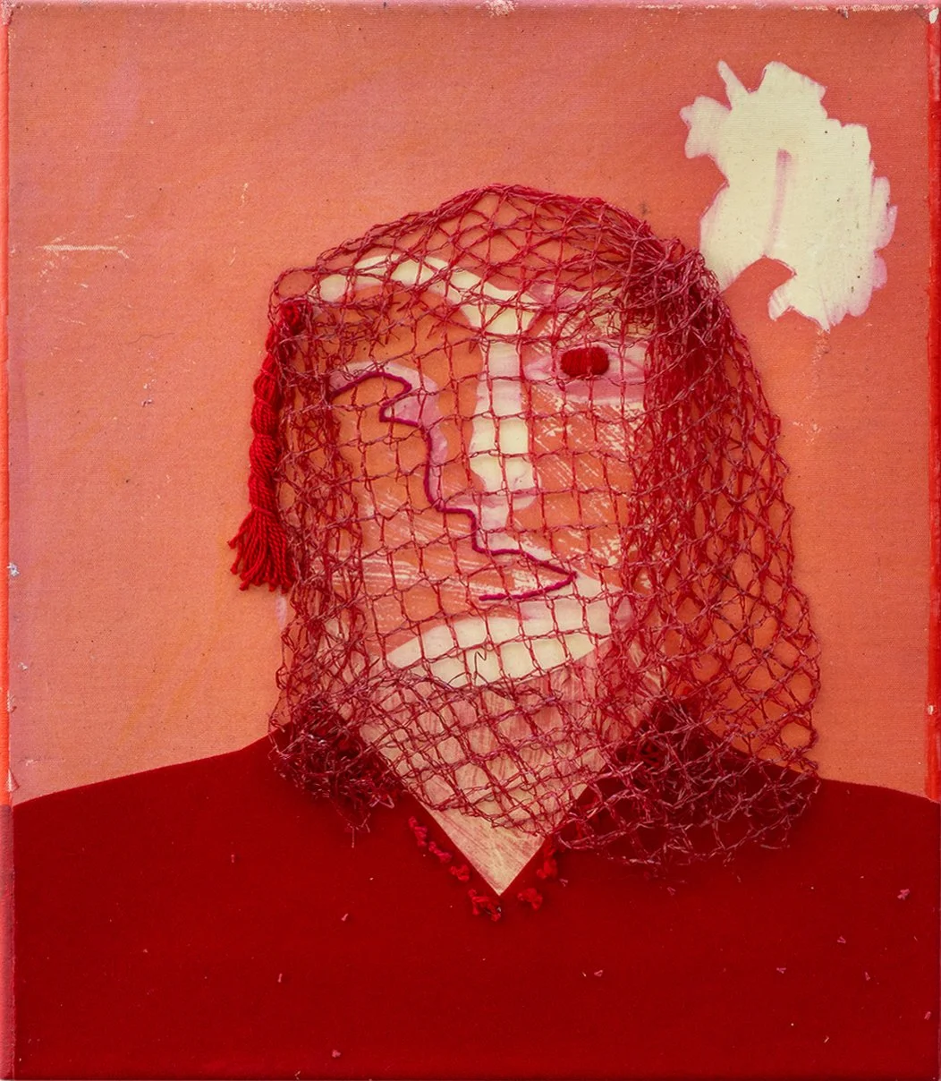 Zonder titel, z.d. | textiel collage op doek | 35 x 30 cm