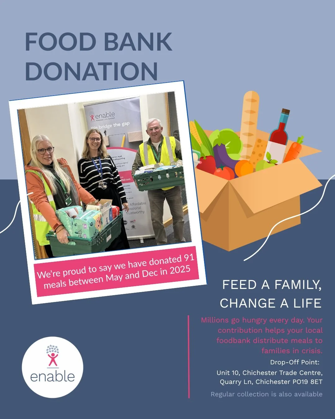 Your generosity can change someone&rsquo;s week💛
We&rsquo;ve contributed 91 meals so far, as well as two more boxes of donations this morning. 

Why not join us in supporting our community by setting up a monthly donation?

#CommunityMatters #Donate
