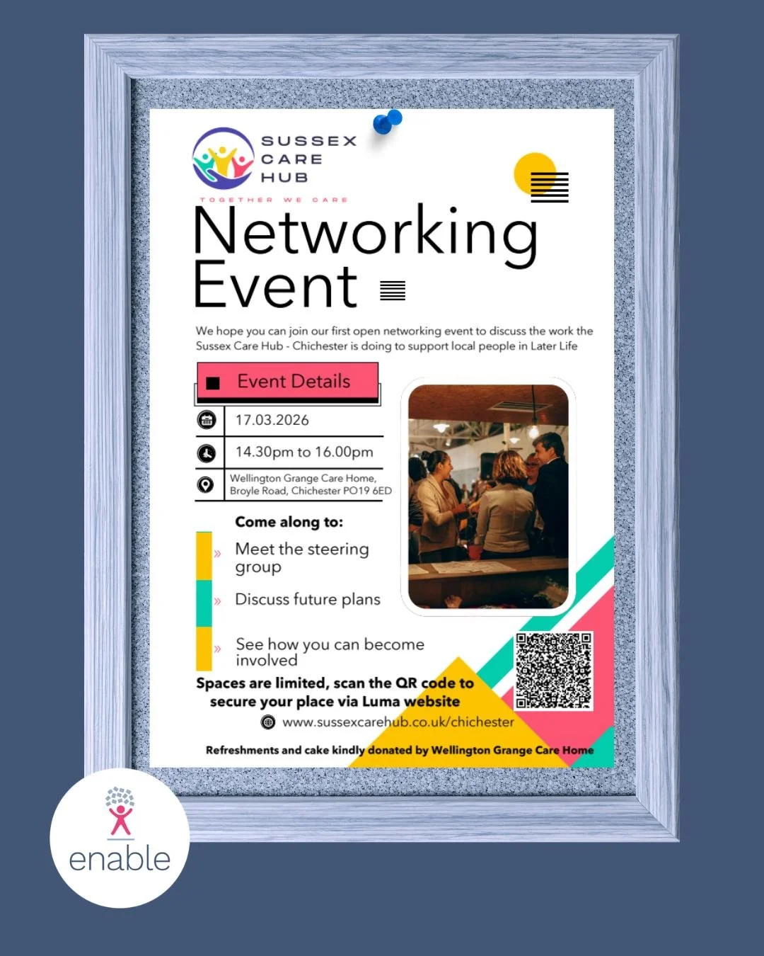 📣 We&rsquo;re delighted to share exciting news from Enable &amp; Thrive!
We are proud to be part of the Sussex Care Hub - Chichester, working together to support later life living in our community.

🎉 This March, Sussex Care Hub is hosting our very