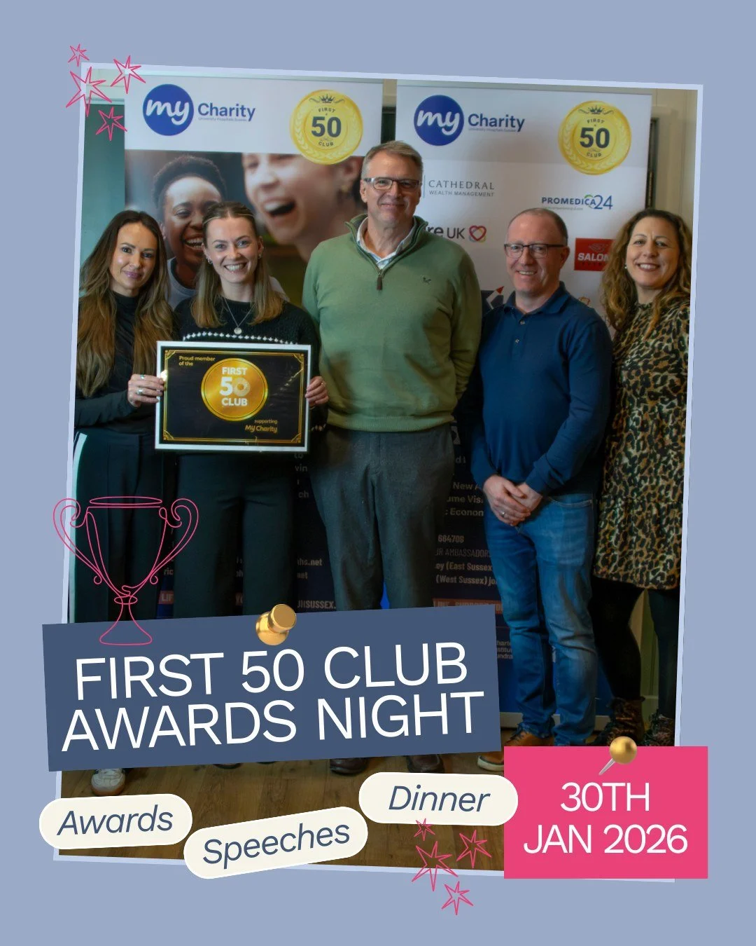 We had a fantastic evening on 30th January at the First 50 Club awards, celebrating the incredible creativity and community spirit behind this year&rsquo;s fundraising efforts.

Back in April 2025, each participating business was given just &pound;50
