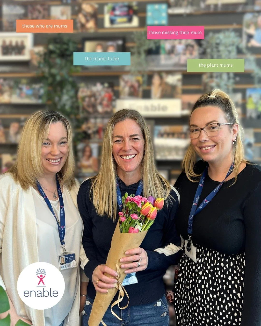 🌷Celebrating all the mums at Enable &amp; Thrive🌷

Thank you for being amazing members of our team, while juggling another huge role - being the best mums! We&rsquo;re so grateful for everything you bring to our workplace and our world.🌸🌹💐🌈

Ha