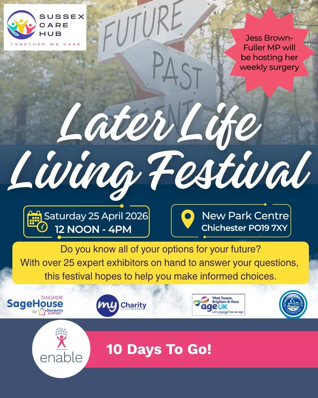 We&rsquo;re proud to be part of the Later Life Living Festival, hosted by Sussex Care Hub 💙

📅 Saturday 25th April 2026
⏰ 12&ndash;4pm
📍 New Park Centre, Chichester

With 25+ expert exhibitors, this free event is all about helping you and your lov