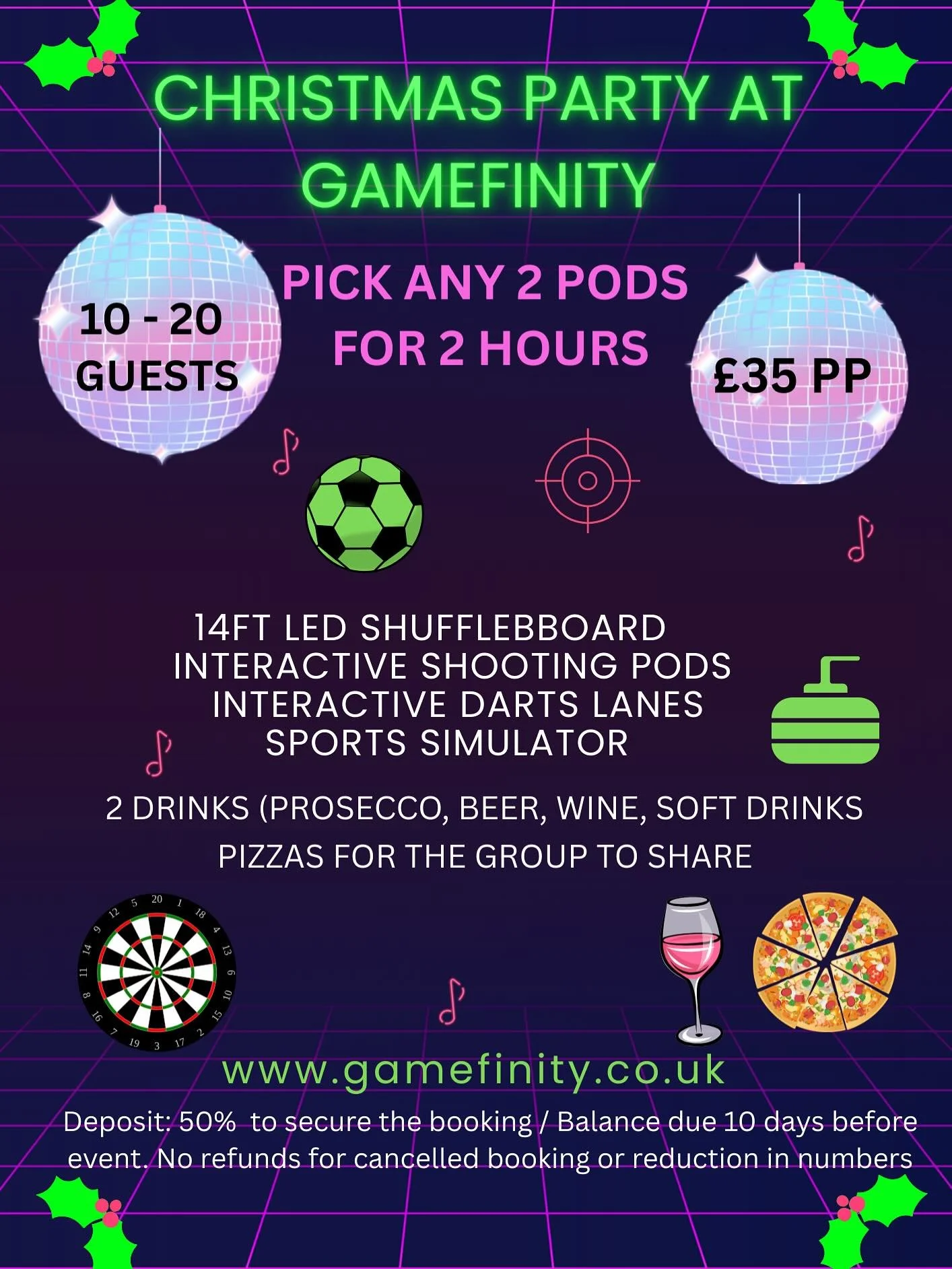 Celebrate Christmas with Gamefinity - where festive fun meets unforgettable experiences. 🎉

If you&rsquo;re searching for a Christmas get-together that goes beyond the usual dinner and drinks, Gamefinity has you covered. 
Great food, cocktails, and 