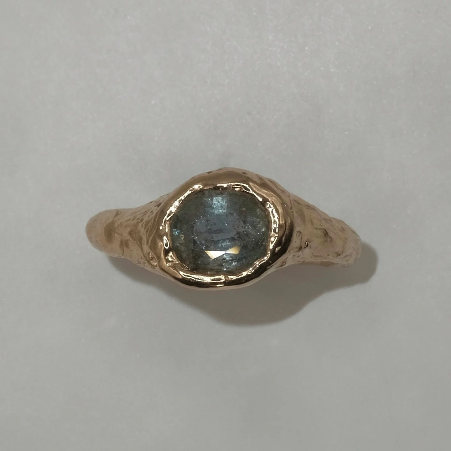 I could stare into the beautiful cosmos of this teal sapphire all day long.

Selene Ring is now available on ready to ship collection. Made to stand alone or to fit perfectly with the Mira ring.