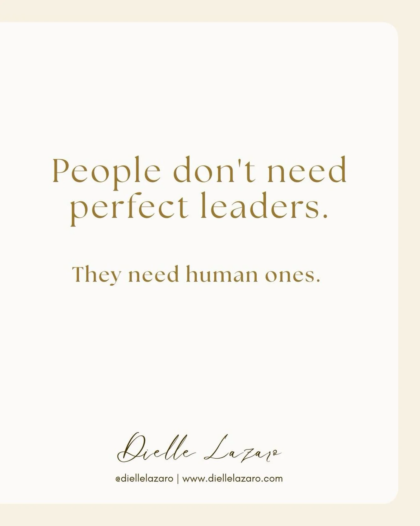 People don&rsquo;t need perfect leaders.
They need human ones.

Lately, I&rsquo;ve been thinking about how much pressure we put on ourselves when we&rsquo;re the one others look to.

One of the biggest misconceptions about leadership?

That you need 