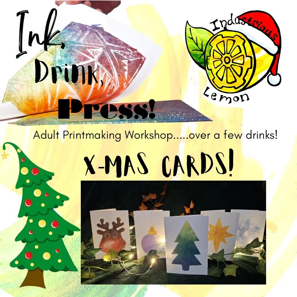 Ink, Drink, Press Xmas Cards