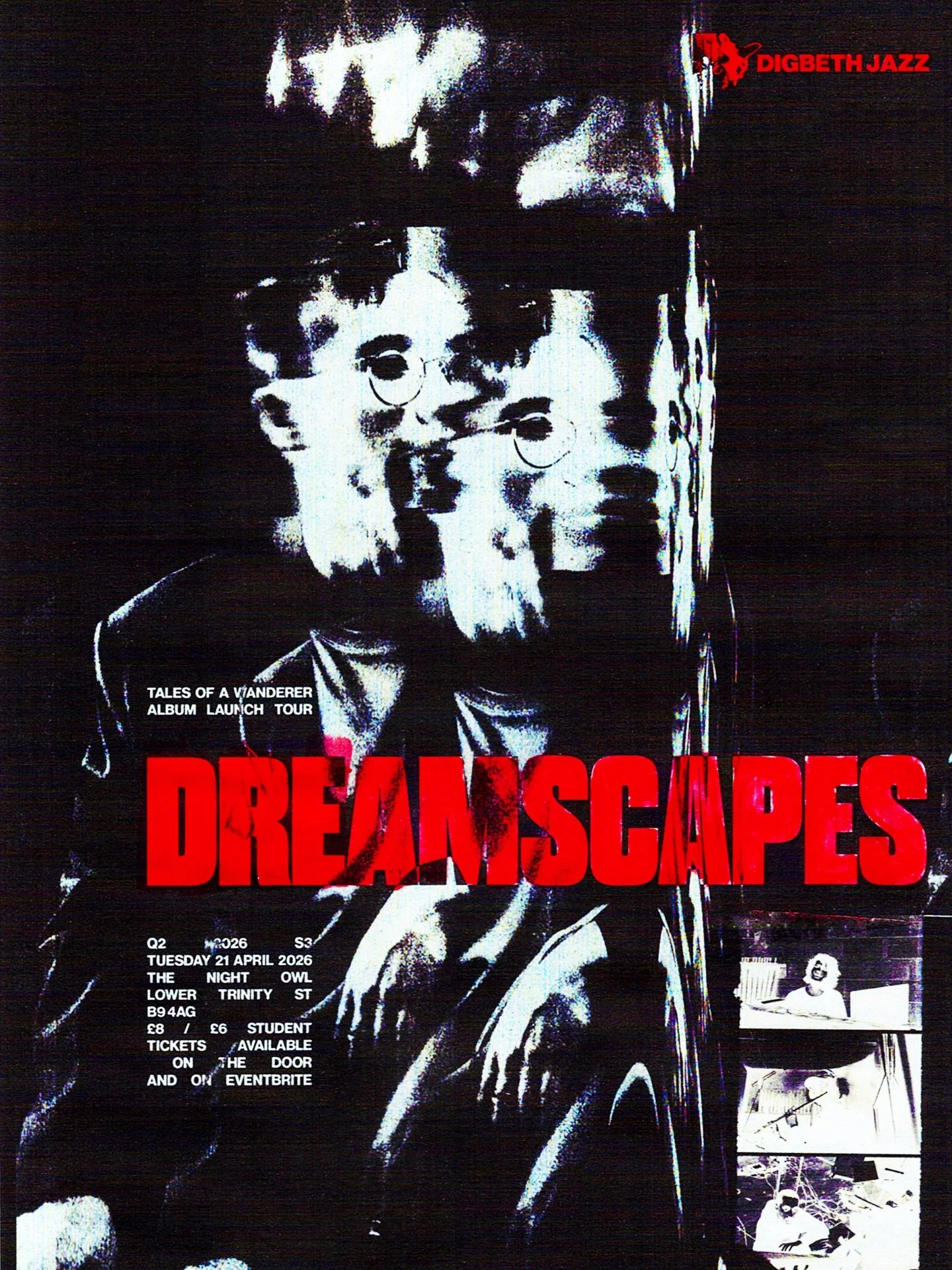 DIGBETH JAZZ Q2 2026 S3 | DREAMSCAPES
21 APRIL 2026 7:30PM THE NIGHT OWL

As much prog rock as jazz fusion, DREAMSCAPES&rsquo; music resists easy labels, refusing to sit neatly within a single genre. The UK-based ensemble blurs stylistic boundaries t