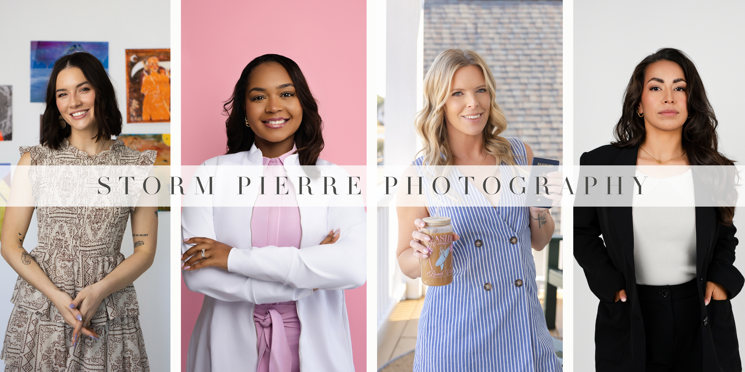 A portfolio collage of professional branding photos showcasing diverse business women to help elevate a corporate brand.