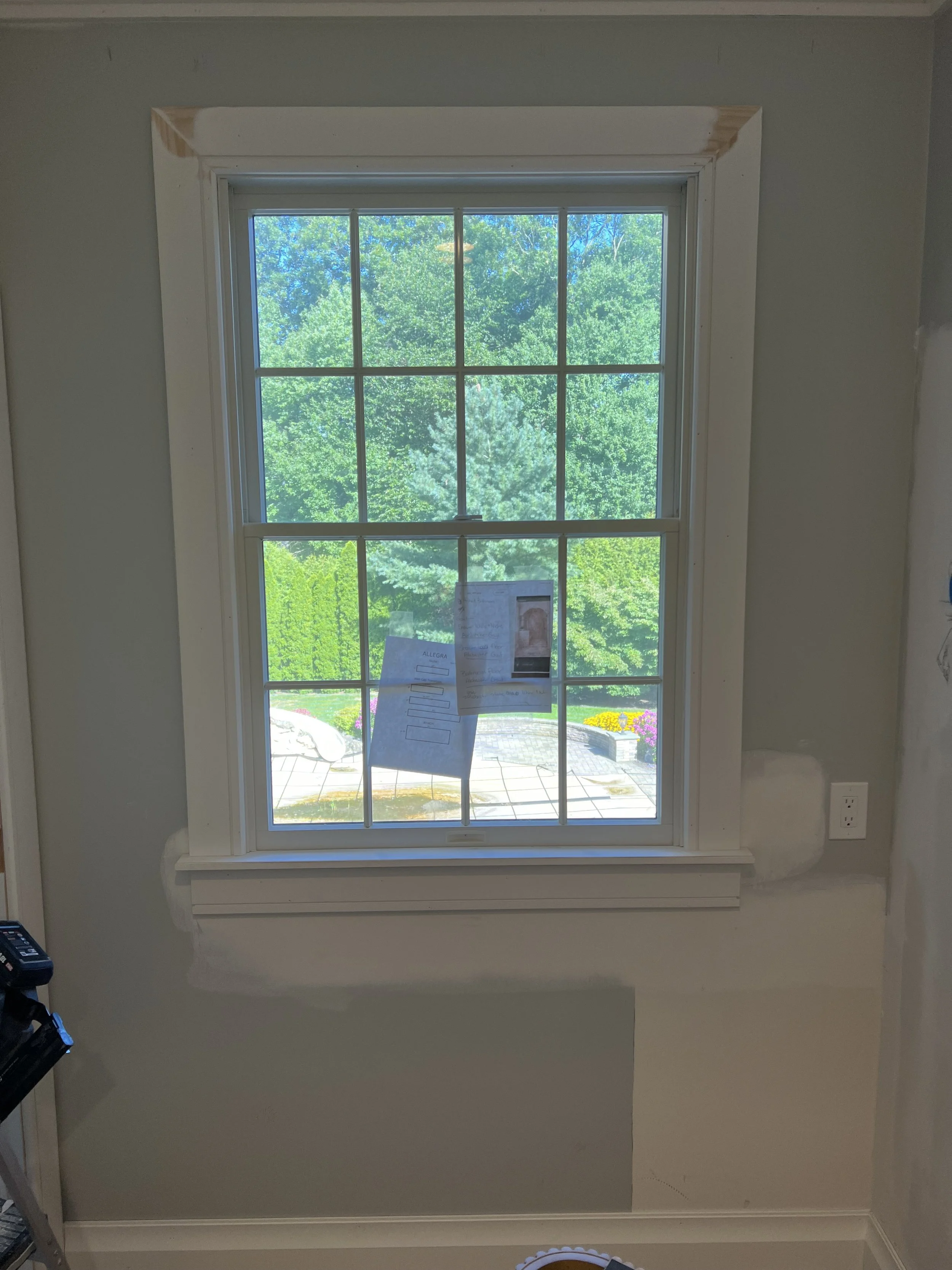 Custom windowsill with new casing