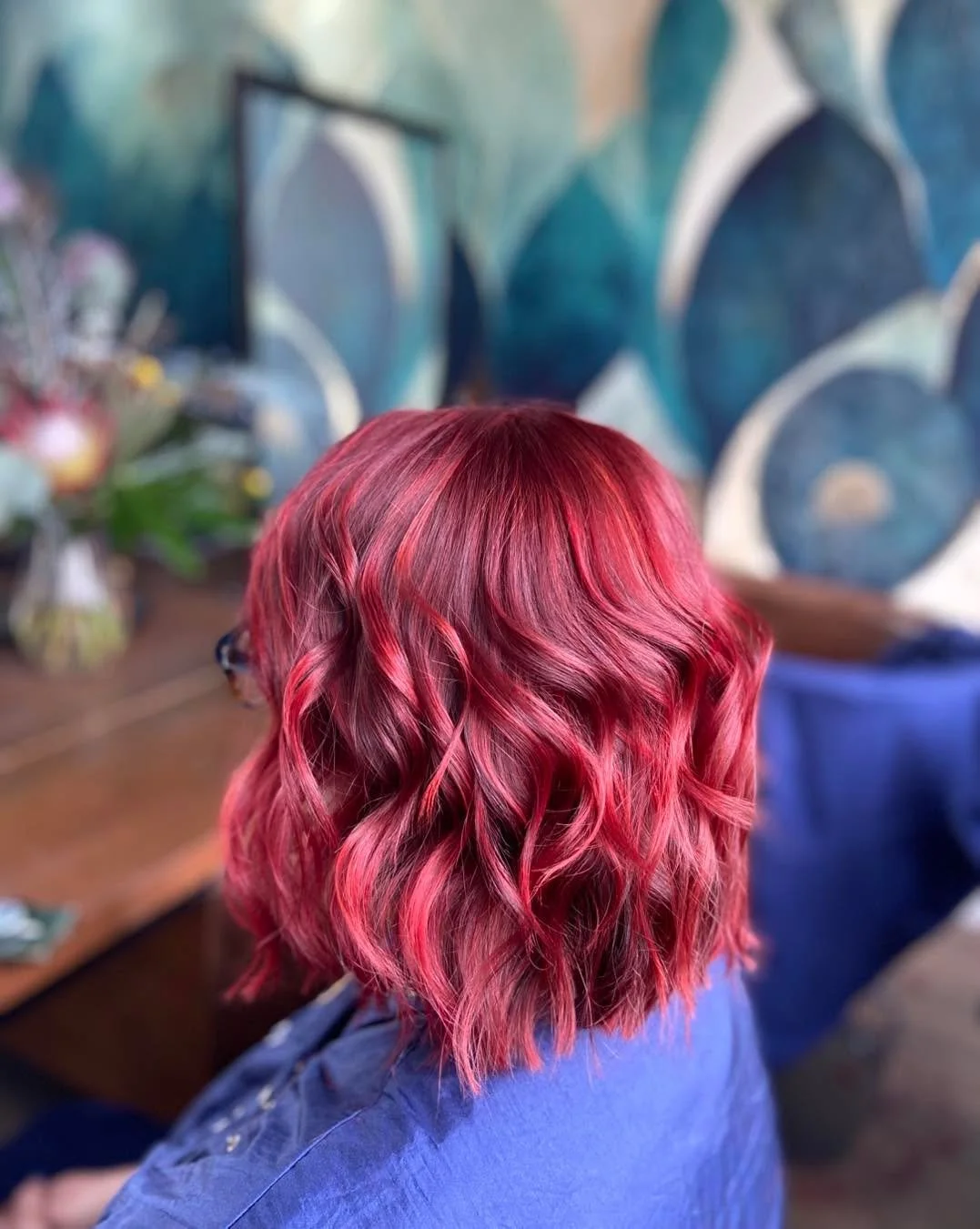 It&rsquo;s been a day of Reds! When you are asked if you can go brighter, yes of course you can ❤️ Hair by Krista